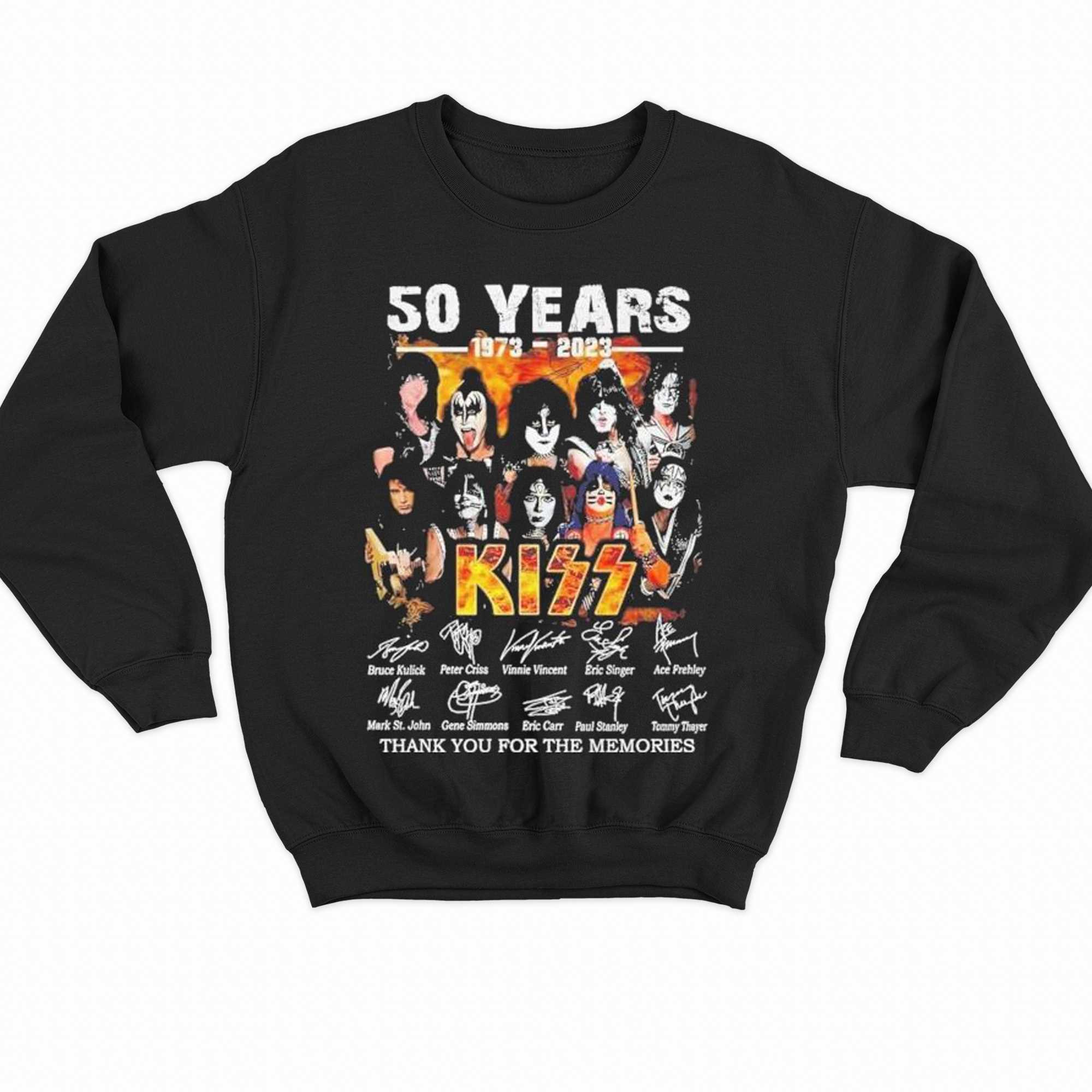 50 Years 1973 2023 Kiss Band Thank You For The Memories Signatures Shirt 