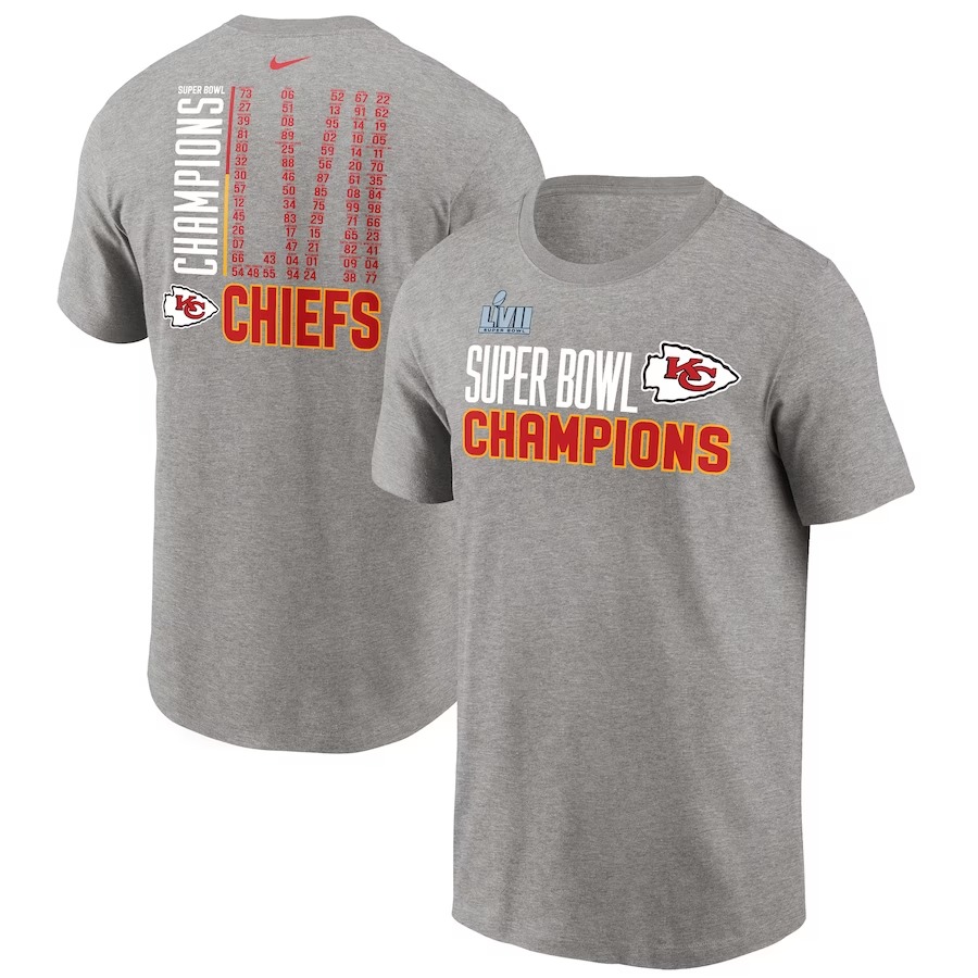 Official Kansas City Chiefs Super Bowl Lvii Champions Roster T-shirt Long Sleeve 