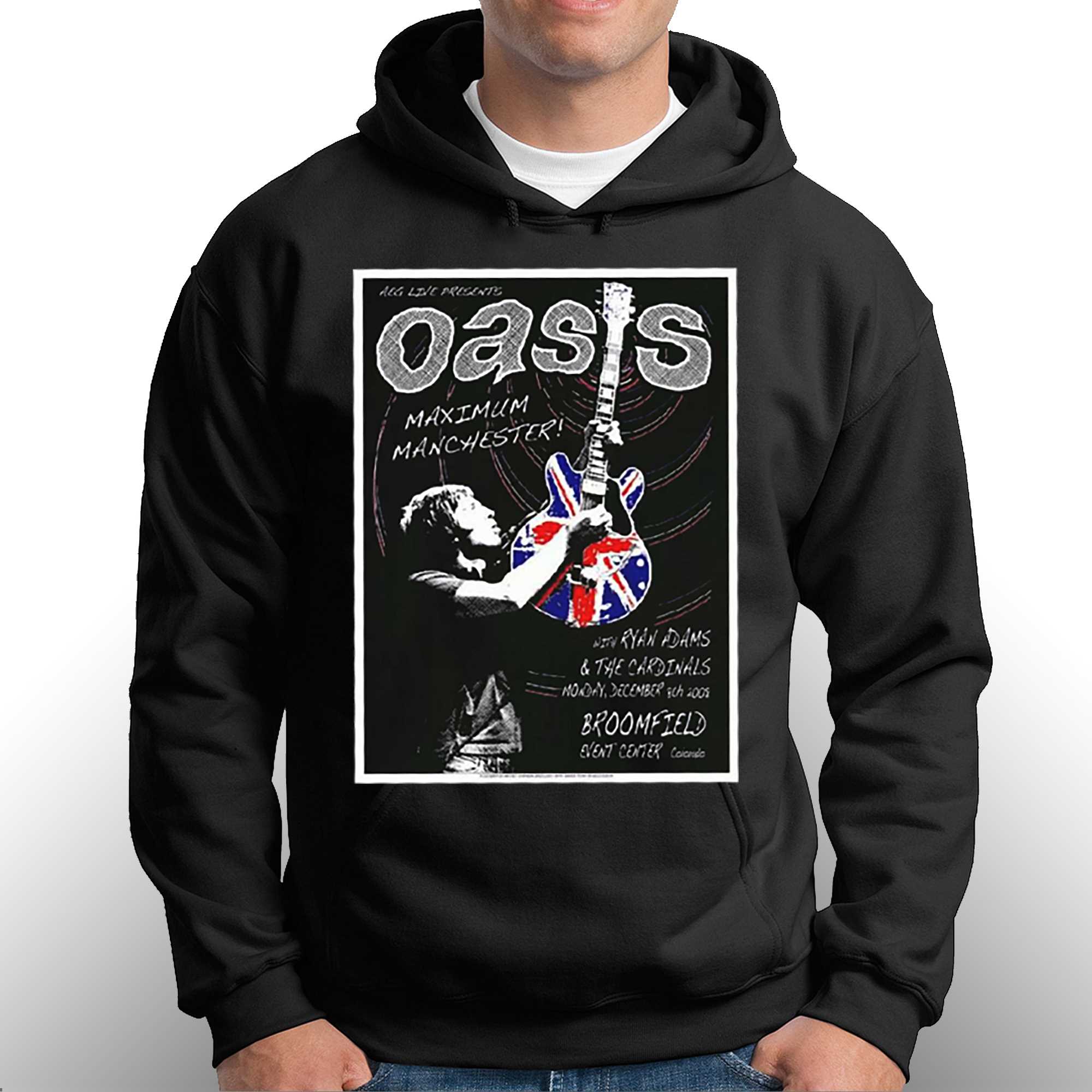 Original Silkscreen Concert Oasis With Ryan Adams And The Cardinals T-shirt 