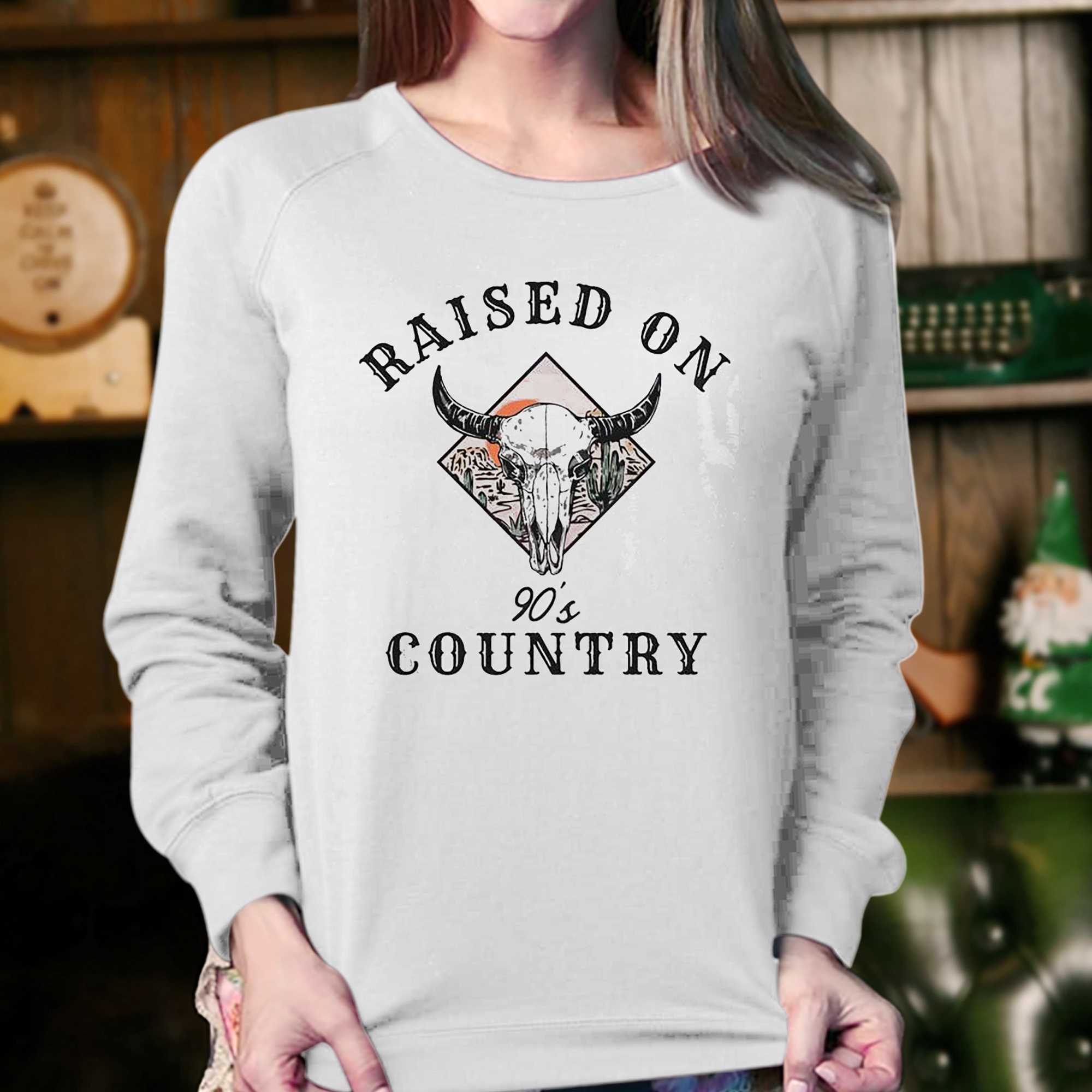 Raised On 90s Country Comfort Colors Retro Cowgirl Shirt 