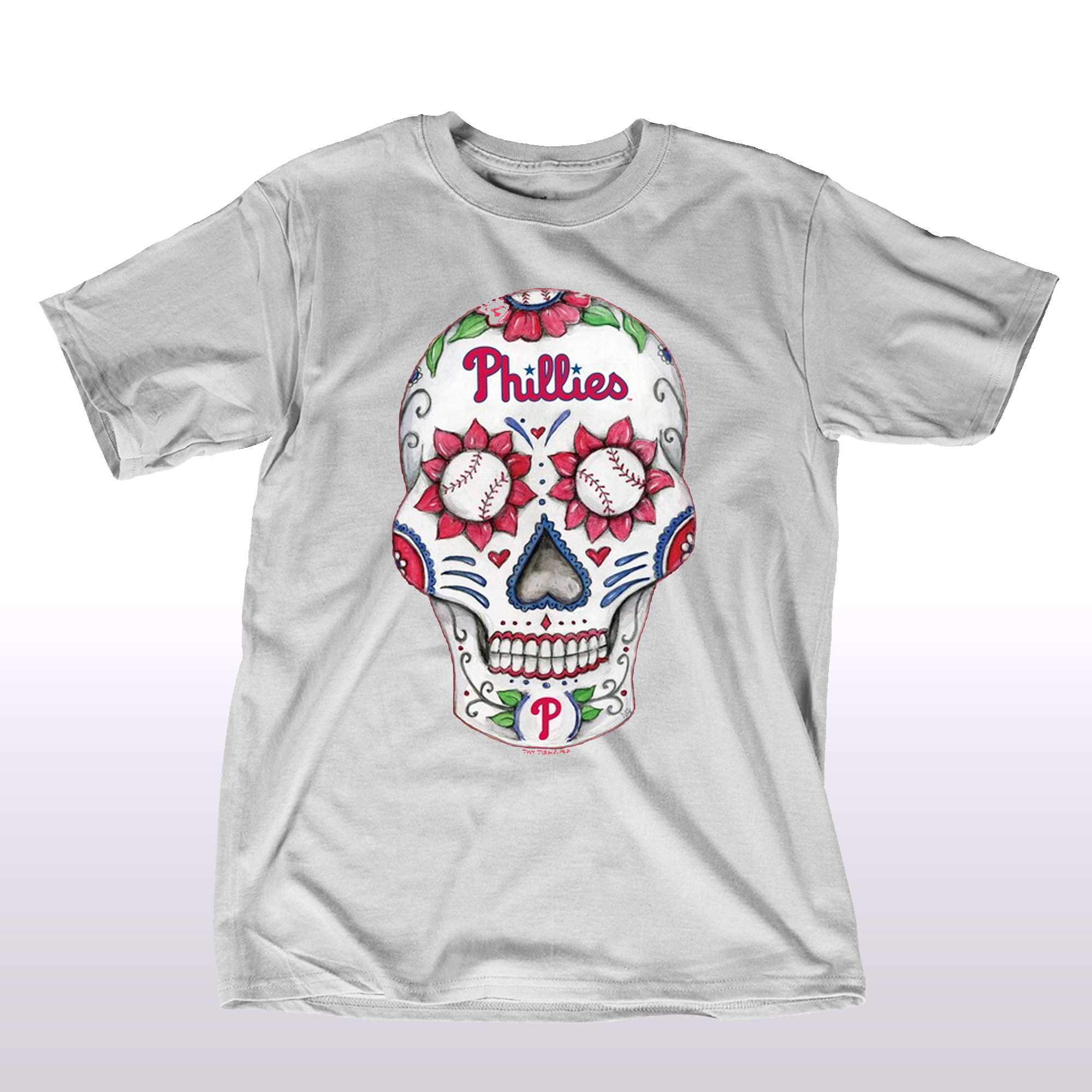 Women's Tiny Turnip White Philadelphia Phillies Mom T-Shirt