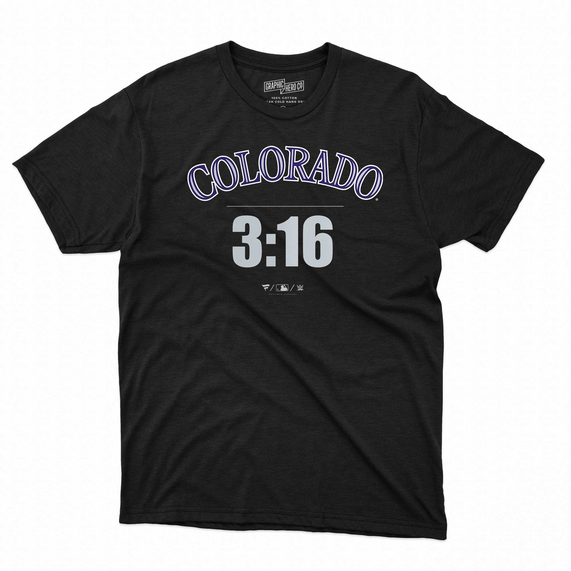 Stone Cold Steve Austin Colorado Rockies Fanatics Branded 3 16 T-shirt