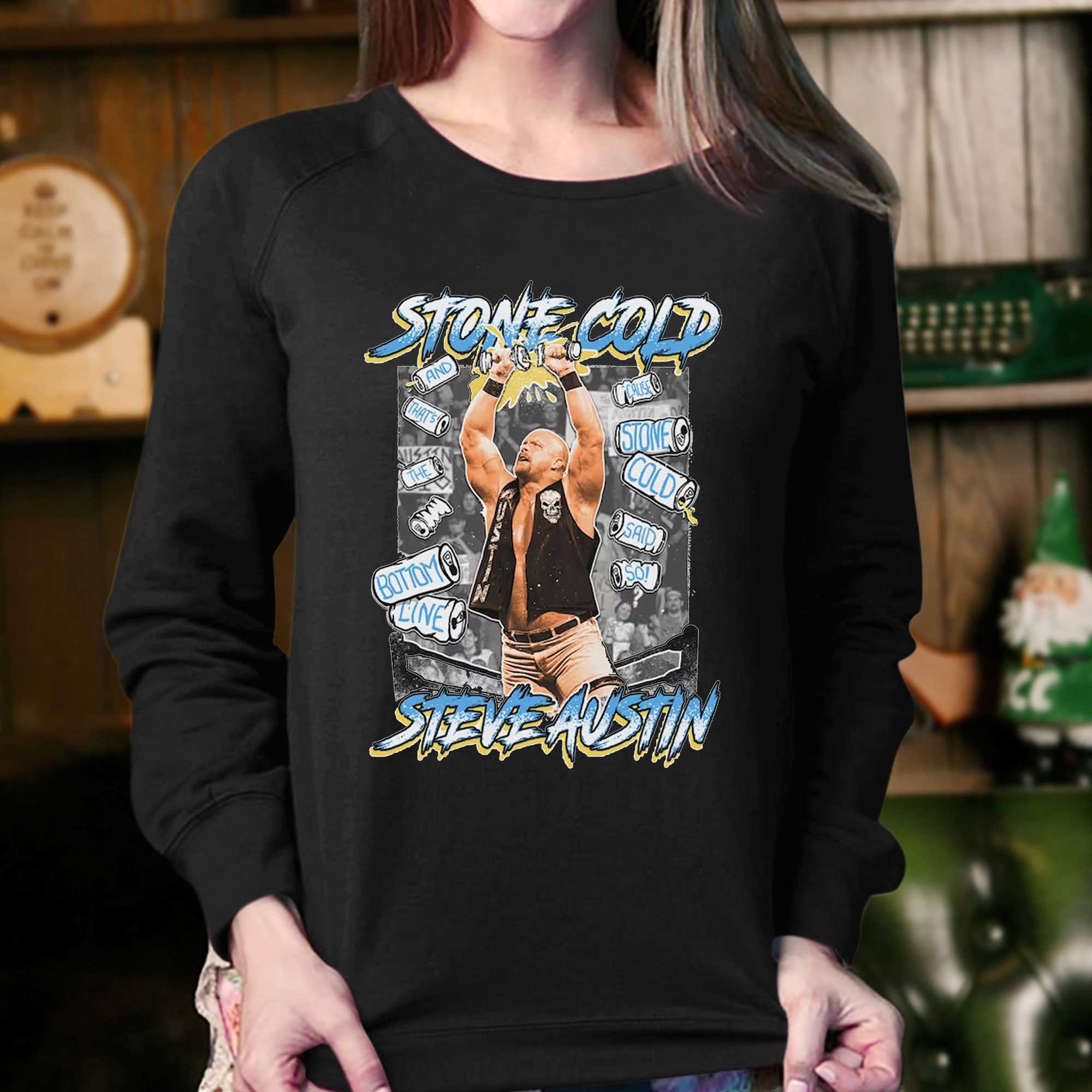 Stone Cold Steve Austin Ripple Junction Superimposed T-shirt 