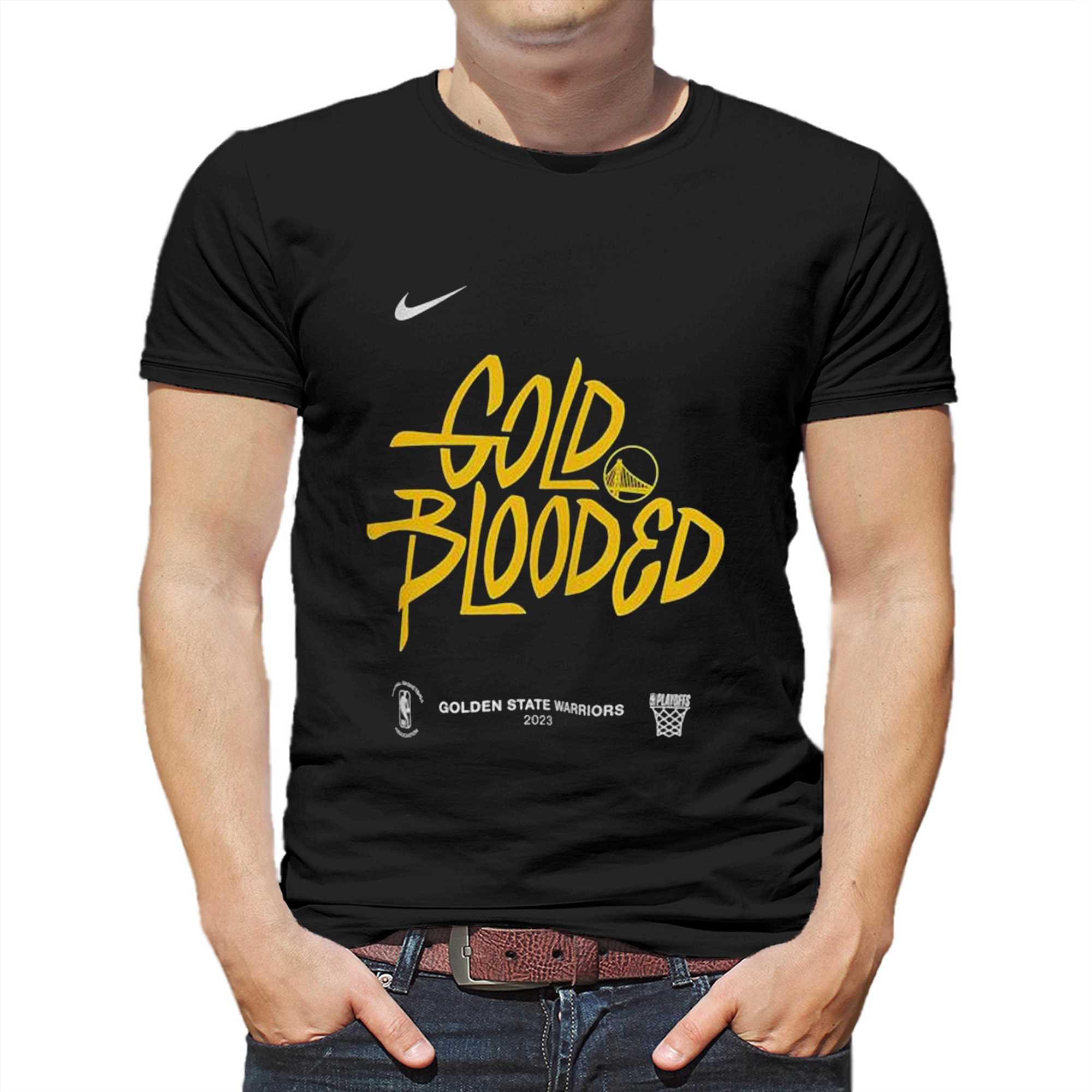 Nike Golden State Warriors Gold Blooded 2023 Nba Playoff Shirt - Shibtee  Clothing