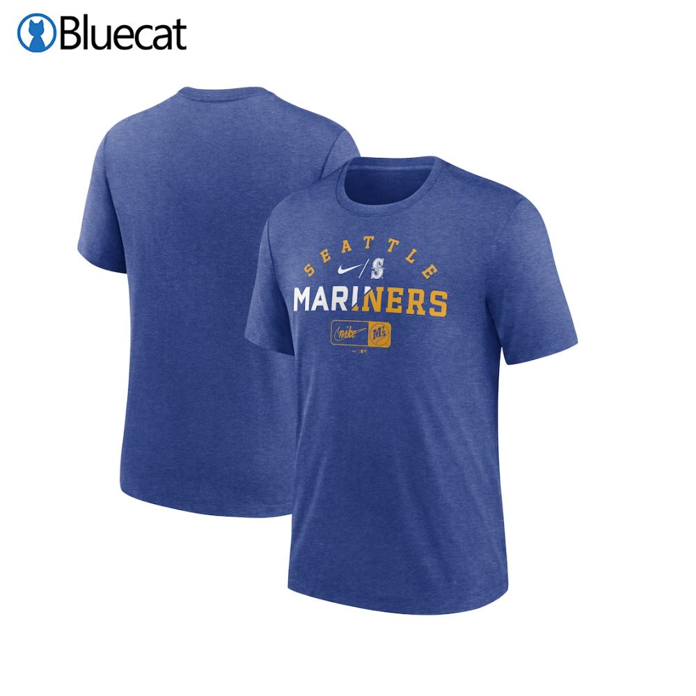 Seattle Mariners Nike Rewind Review Slash Triblend Tshirt Shibtee