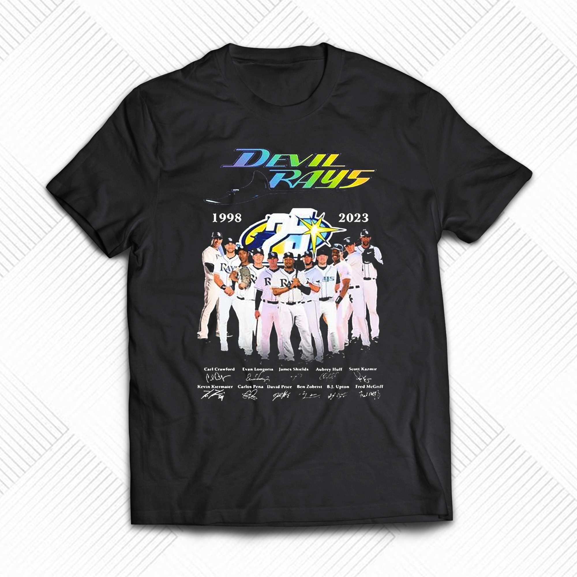 Tampa Bay Devil Rays 25th Anniversary 1998-2023 Thank You For The Memories  Signatures Shirt - Shibtee Clothing