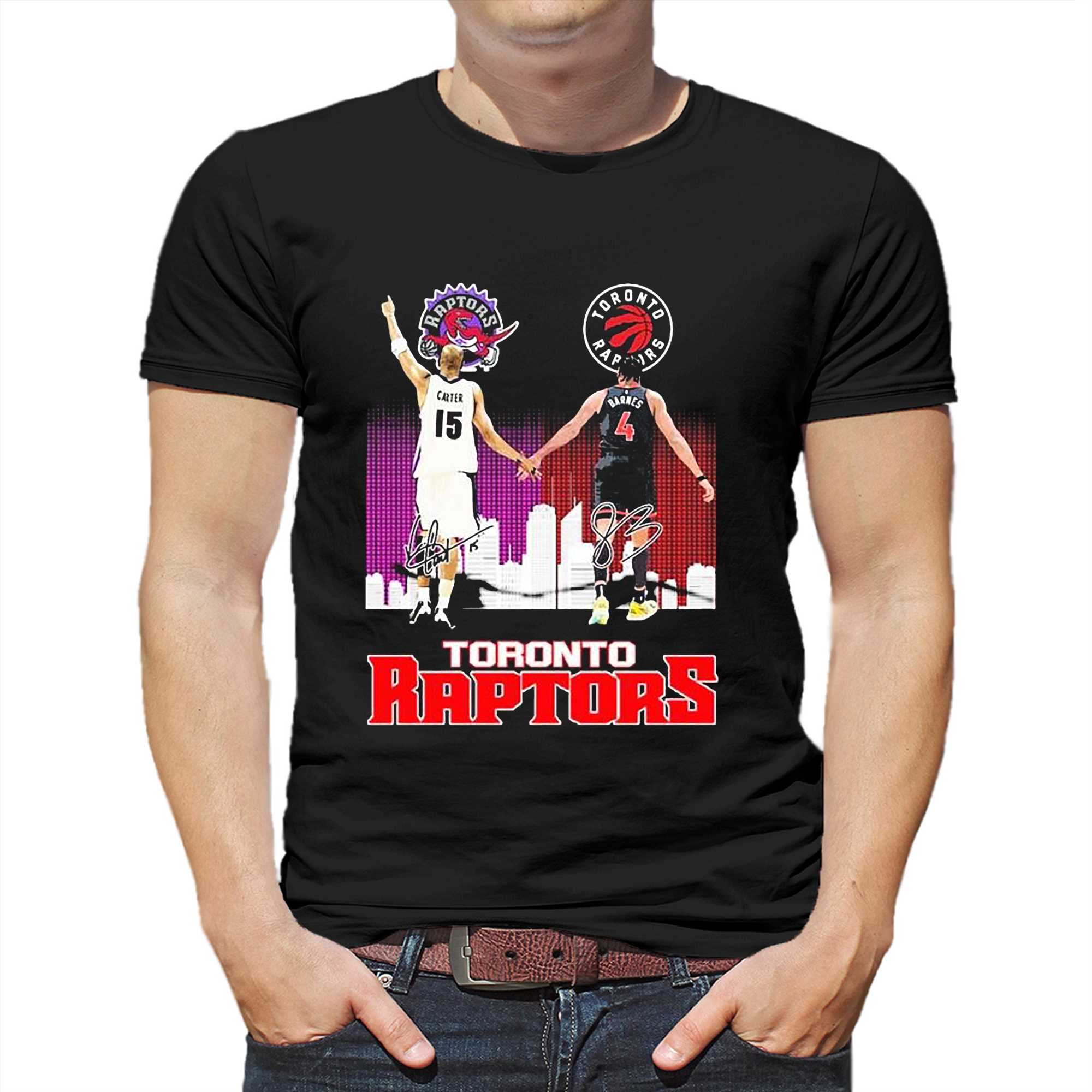 Vince Carter And Scottie Barnes Toronto Raptors Skyline Signatures Shirt -  Shibtee Clothing