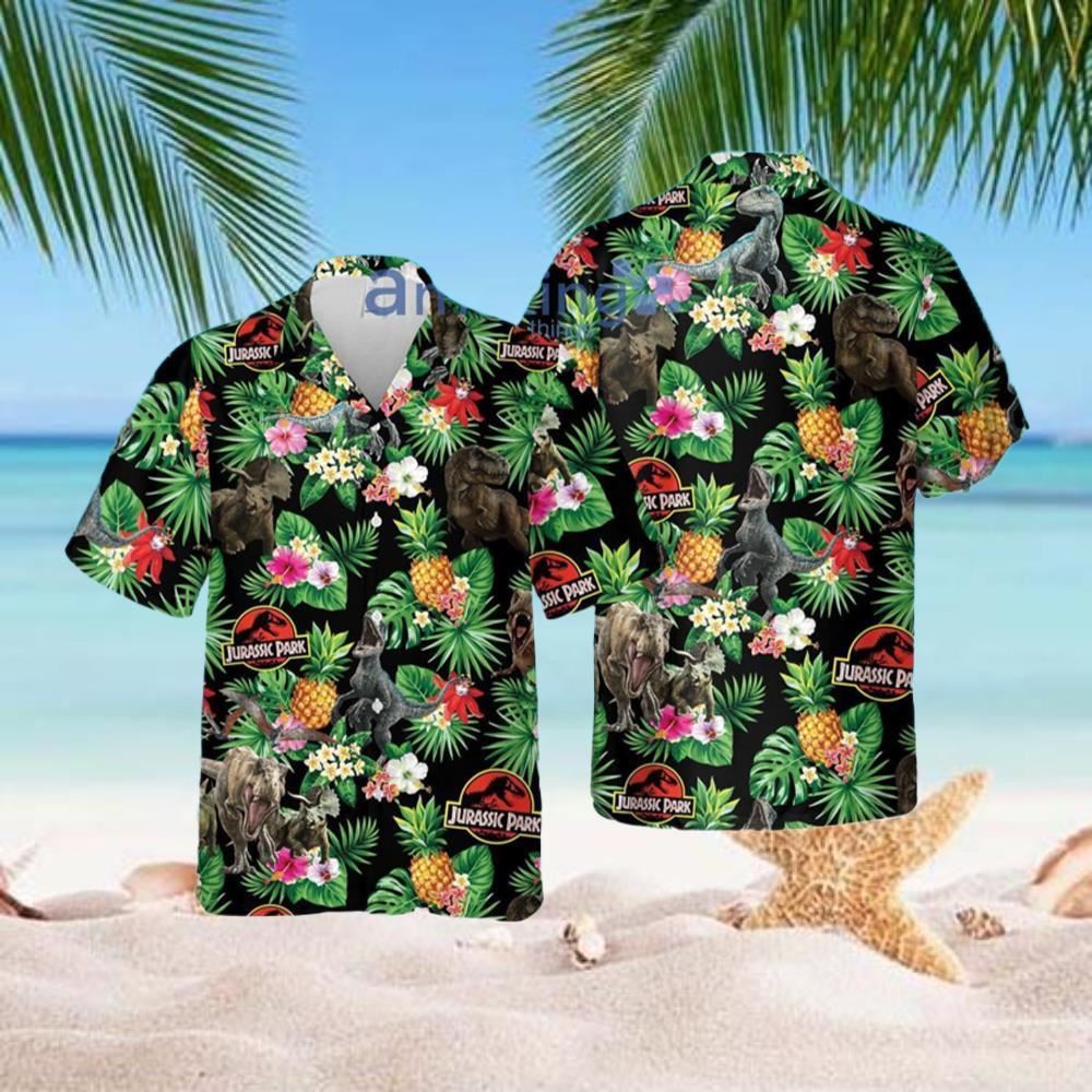 Dinosaurs Pineapple Tropical Flower Summer Jurassic Park Hawaiian Shirt -  Shibtee Clothing