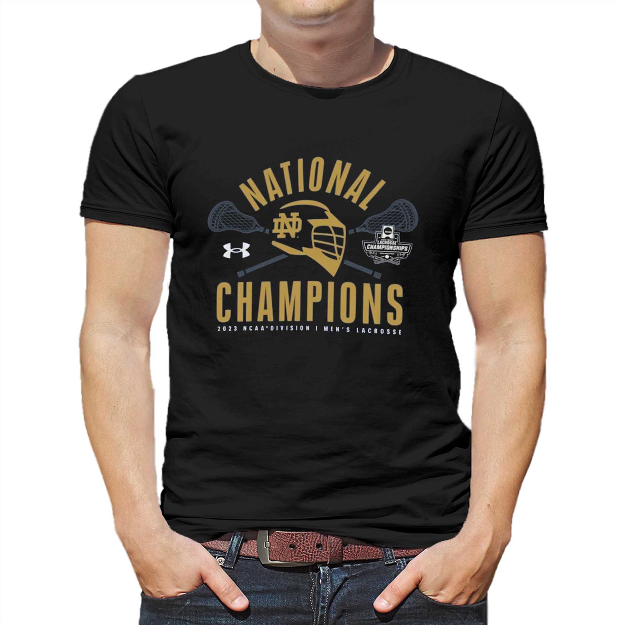 Notre Dame Fighting Under Armour 2023 Ncaa Men's Lacrosse National Champions T-shirt - Shibtee Clothing