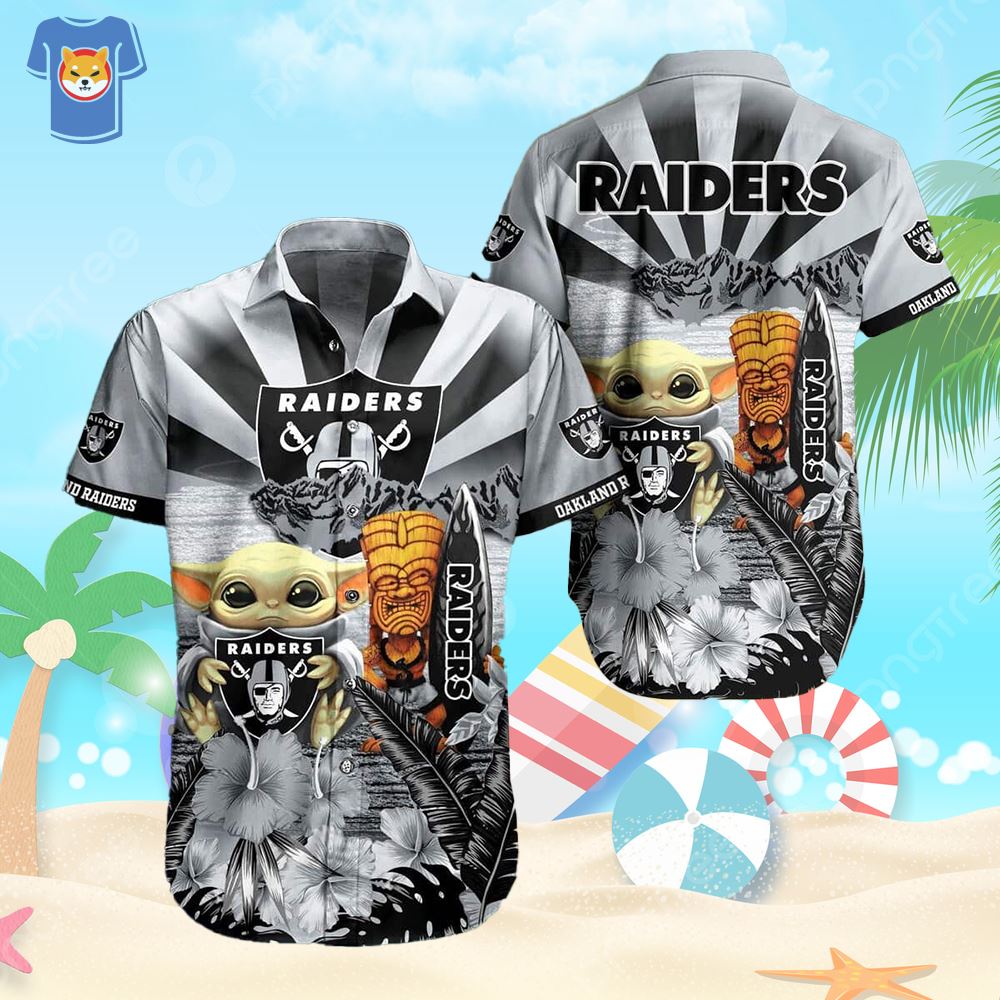 Baby Yoda Star Wars Nfl Las Vegas Raiders Hawaiian Shirt - Shibtee