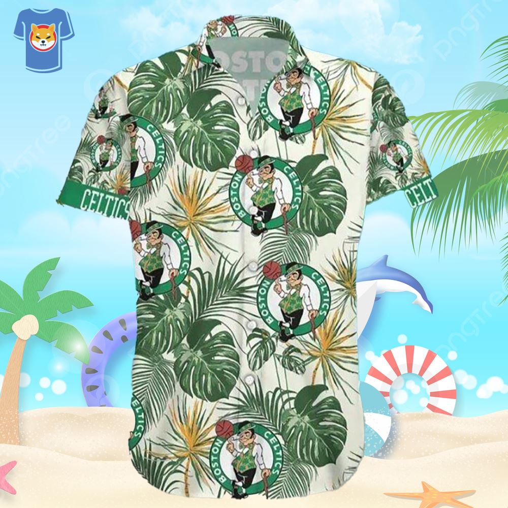 Boston Celtics 2023 Tropical Palm Leaves Aloha Hawaiian Shirt