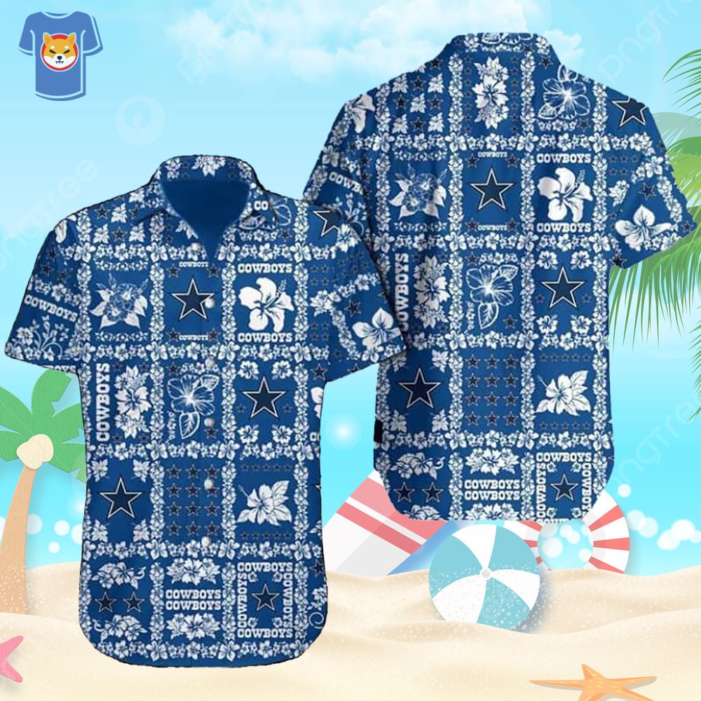 Flower And Dallas Cowboys Logo Trendy Hawaiian Shirt Perfect Gifts