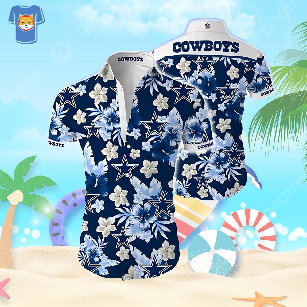 NFL Dallas Cowboys Big Logo Hawaiian Summer Beach Shirt Full Print