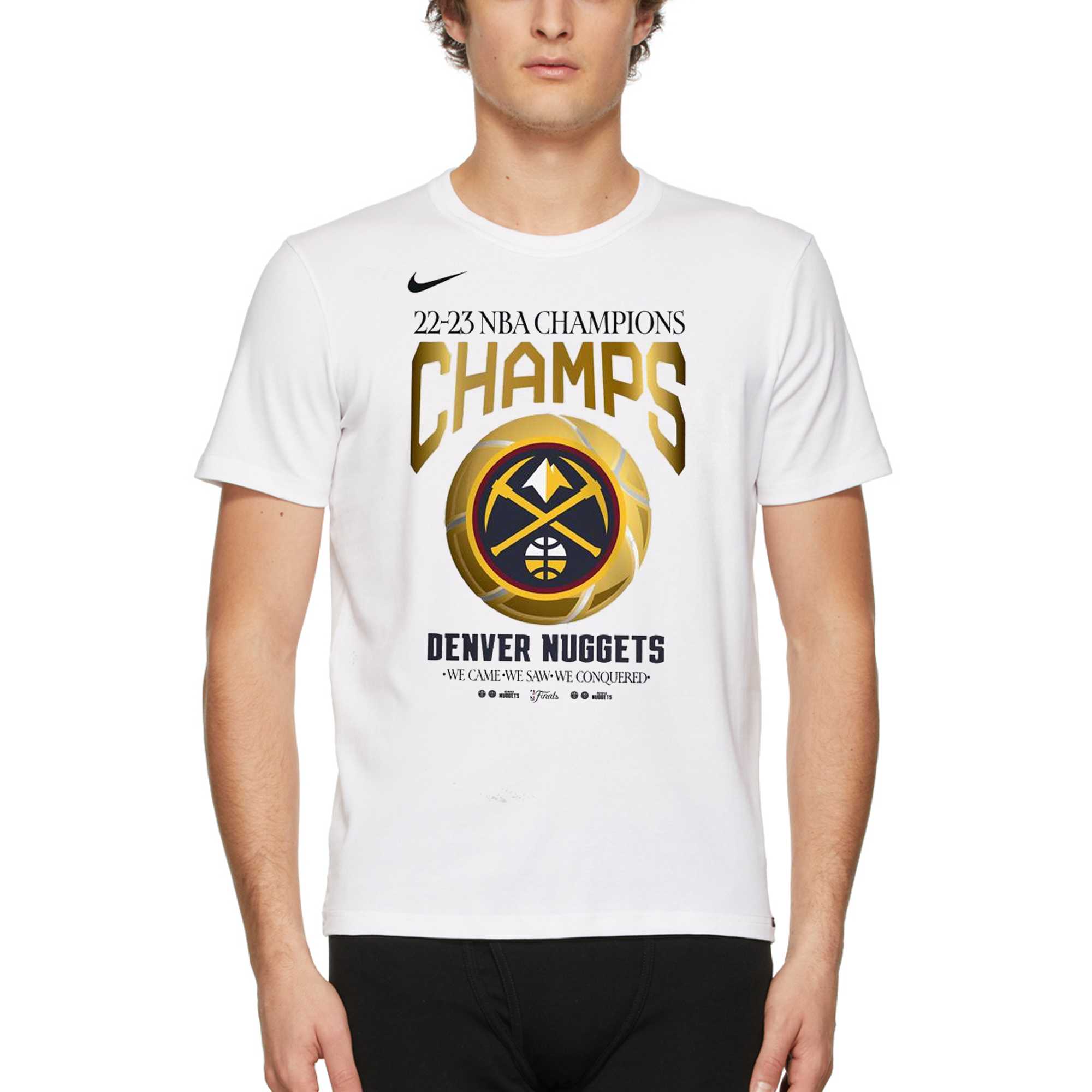 Men's Denver Nuggets Nike White 2023 NBA Finals Champions Celebration  Roster T-Shirt