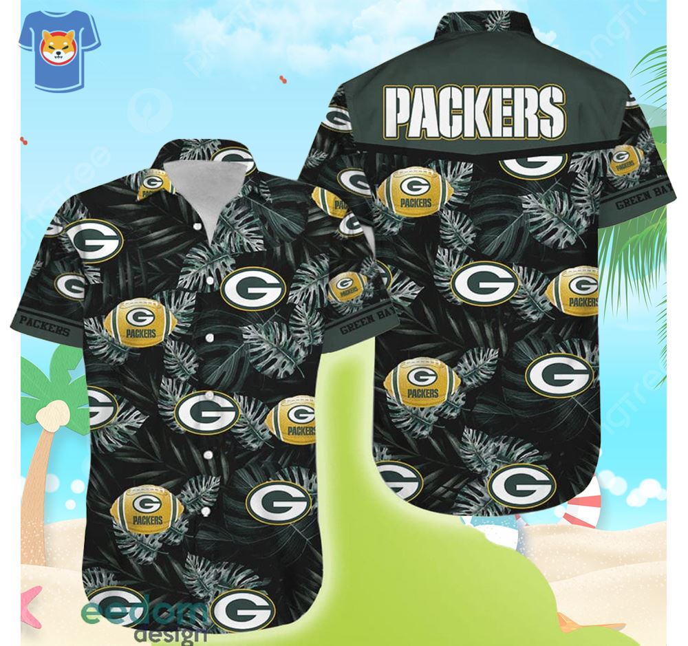 Green Bay Packers Men's Short Sleeve Shirt Hawaiian Shirts Button T Shirt  Top