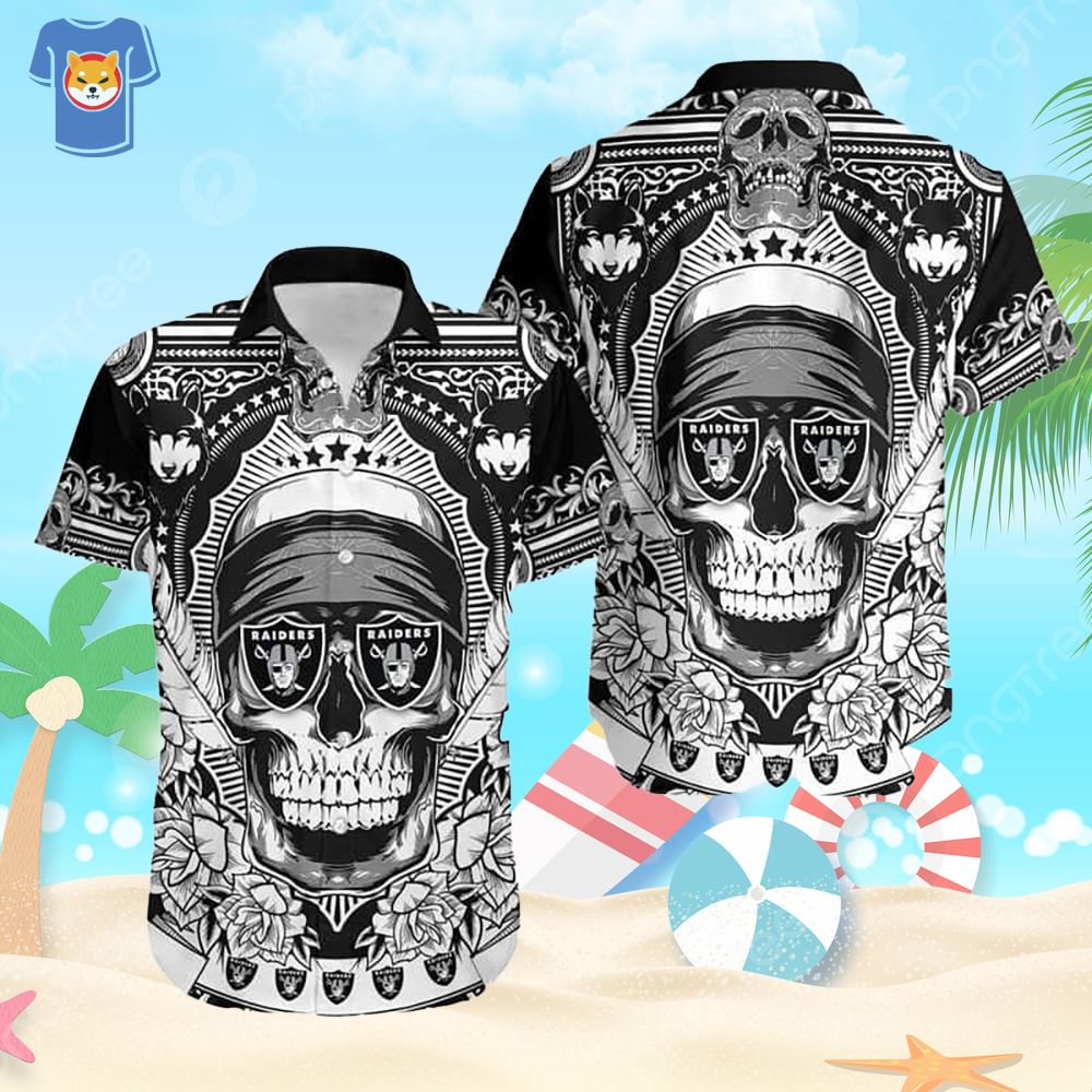 Horror Skull Nfl Las Vegas Raiders Hawaiian Shirt For Football