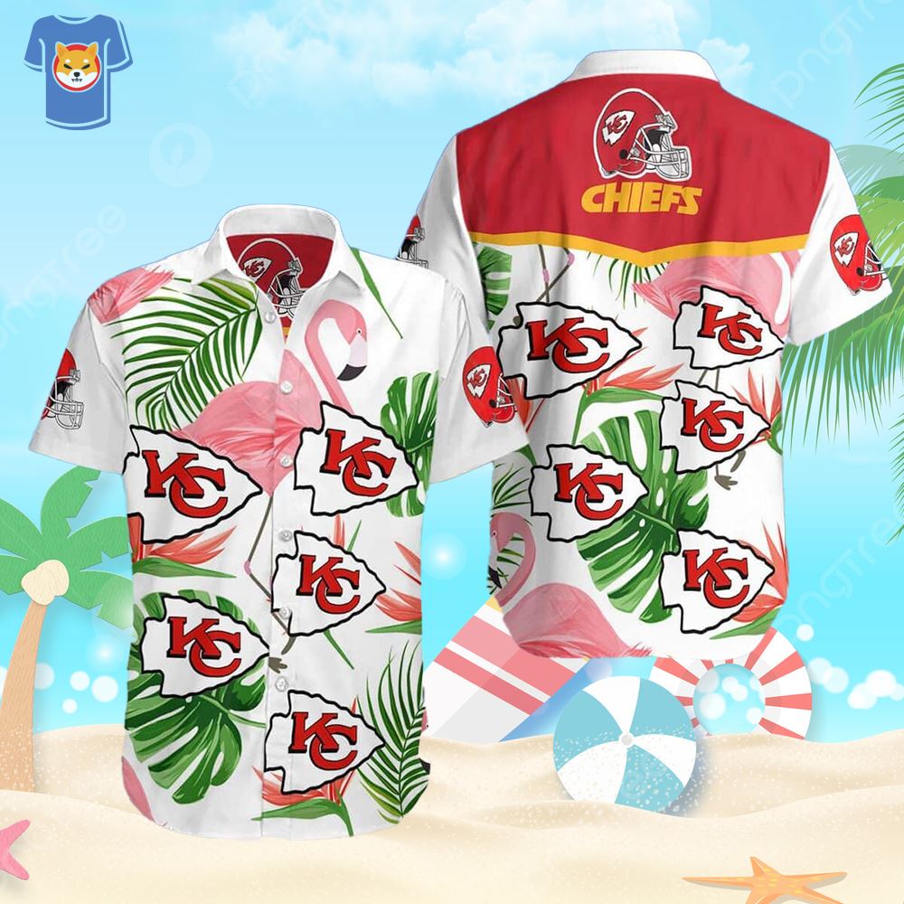 Kansas City Chiefs Hawaiian Shirt Yellow Hibiscus Flower Best Beach Gift