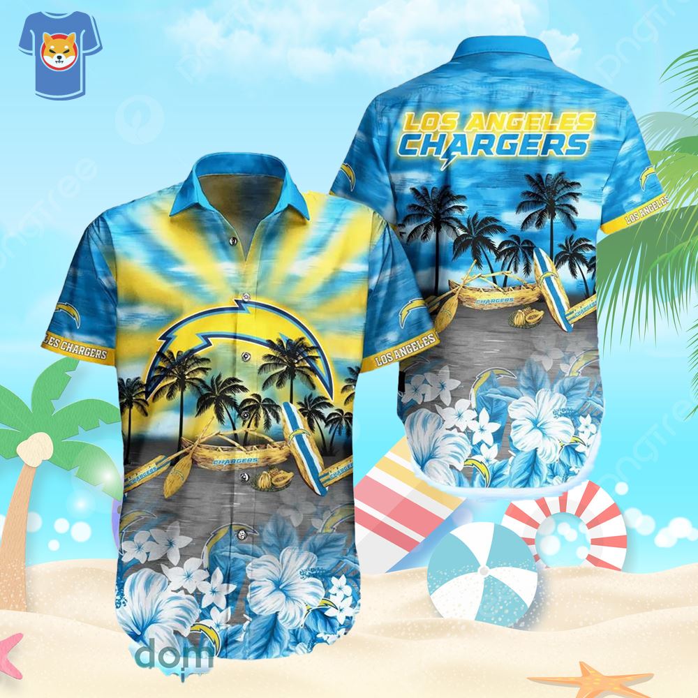 Los Angeles Chargers NFL Baseball Tropical Flower Baseball Jersey Shirt