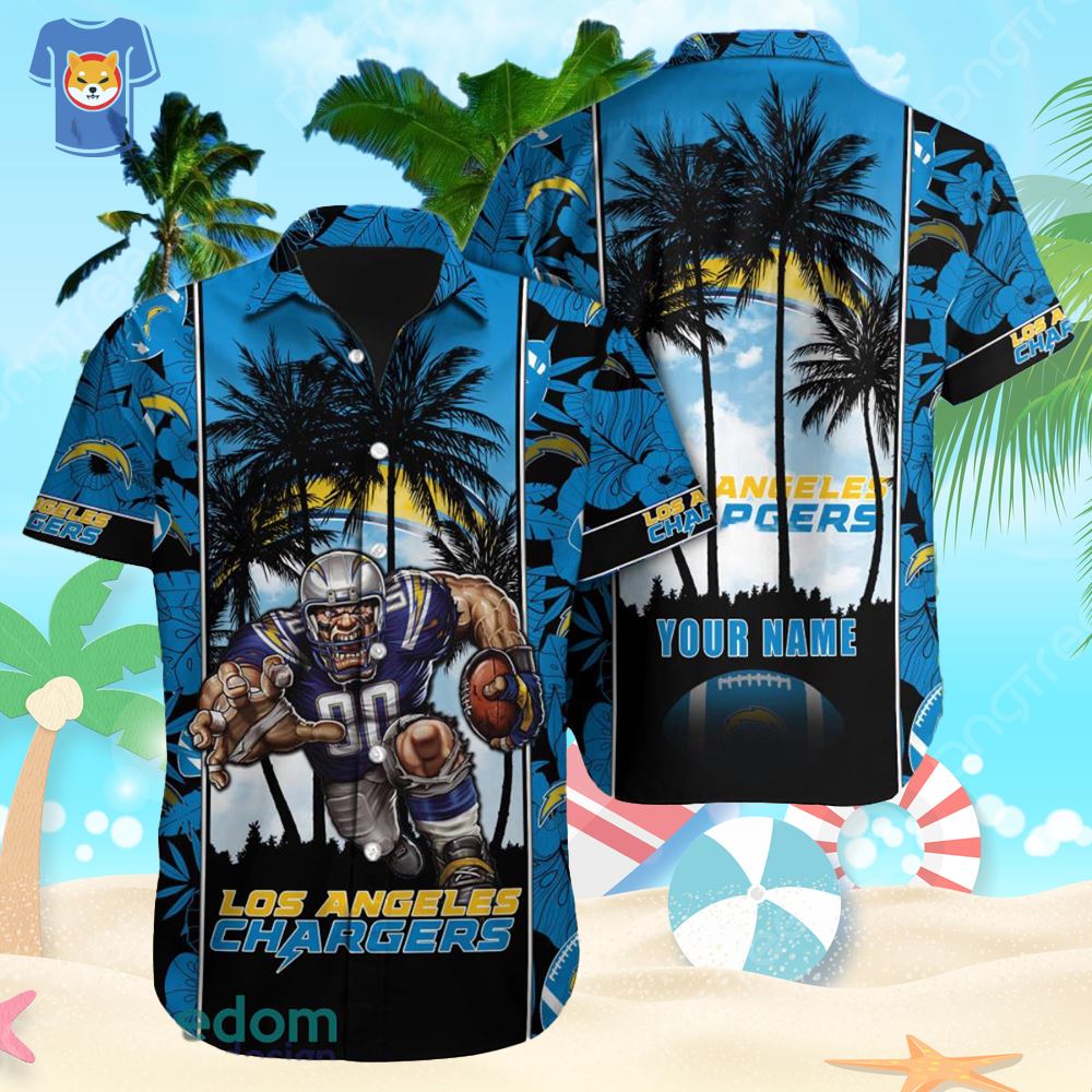Los Angeles Chargers Nfl Football Custom Name Hawaiian Shirt Unique Gift  For Loyal Fans