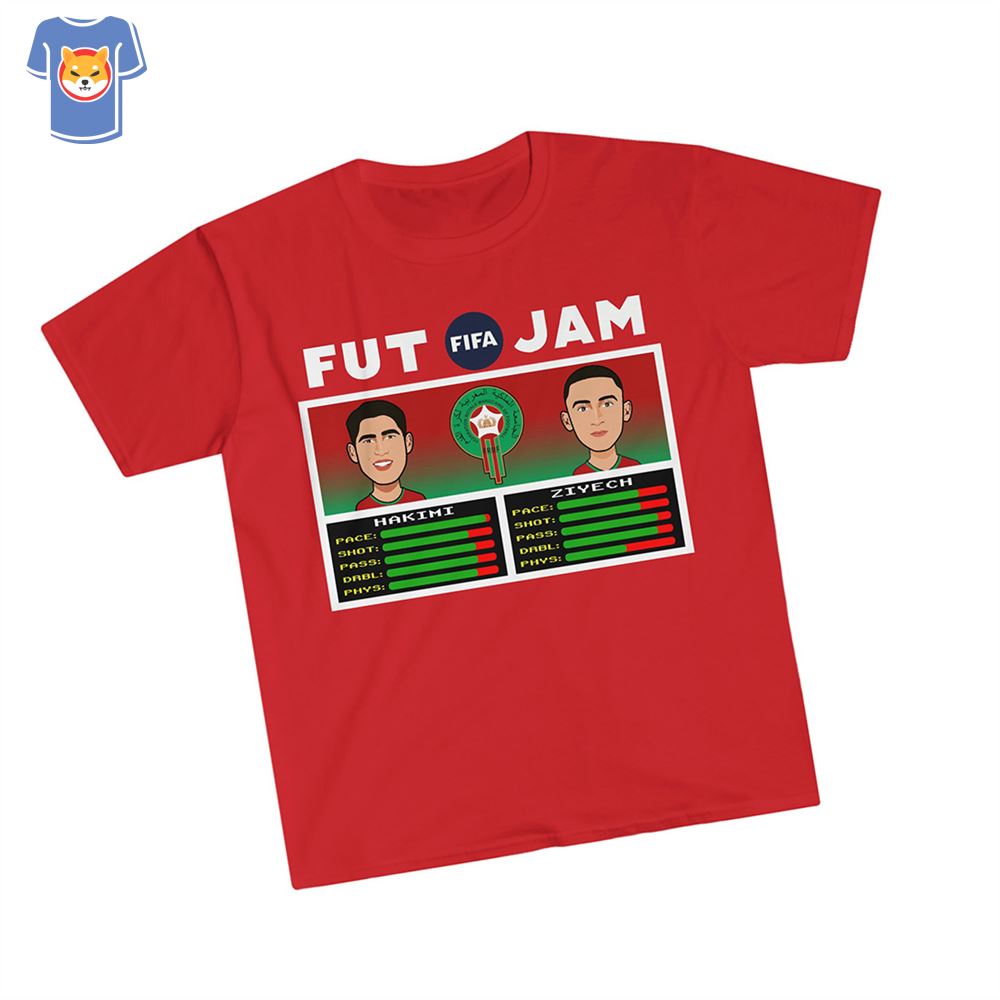 Morroco Achraf Hakimi Hakim Ziyech Nba Jam Style T Shirt - Shibtee Clothing