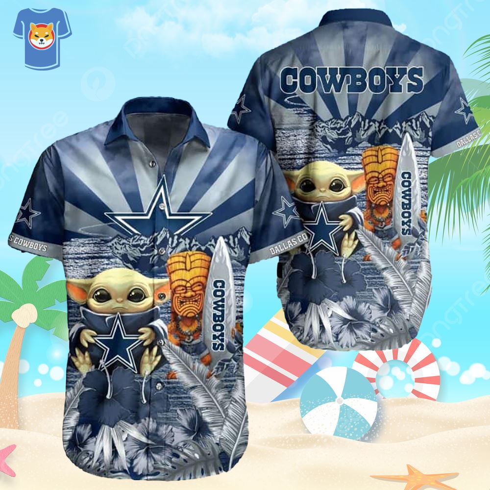 Nfl Baby Yoda Star Wars Dallas Cowboys Hawaiian Shirt Beach Gift For Friend  - Shibtee Clothing