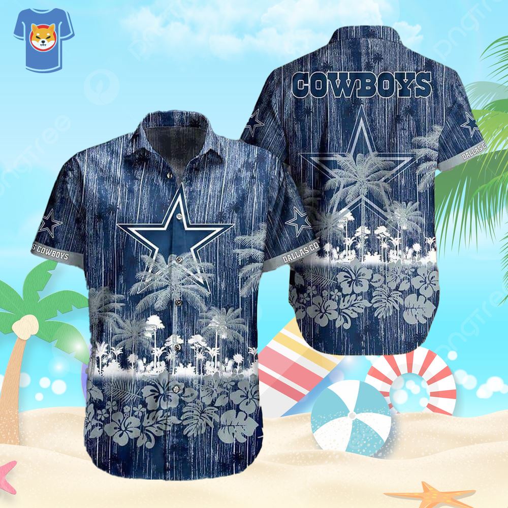 NFL Dallas Cowboys Hawaiian Shirt Tropical Pattern, NFL Hawaiian Shirt