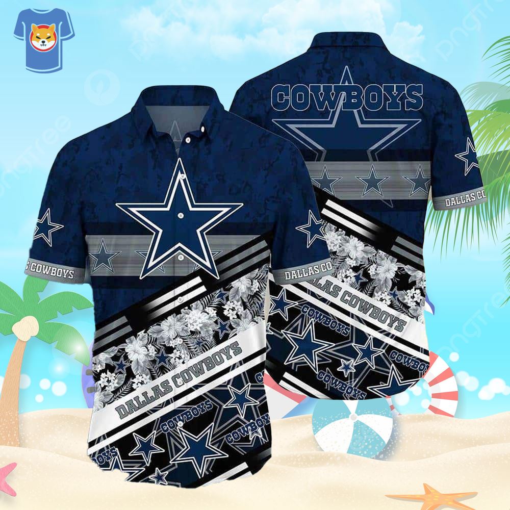 Vintage NFL Dallas Cowboys Baseball Jersey Tropical Pattern