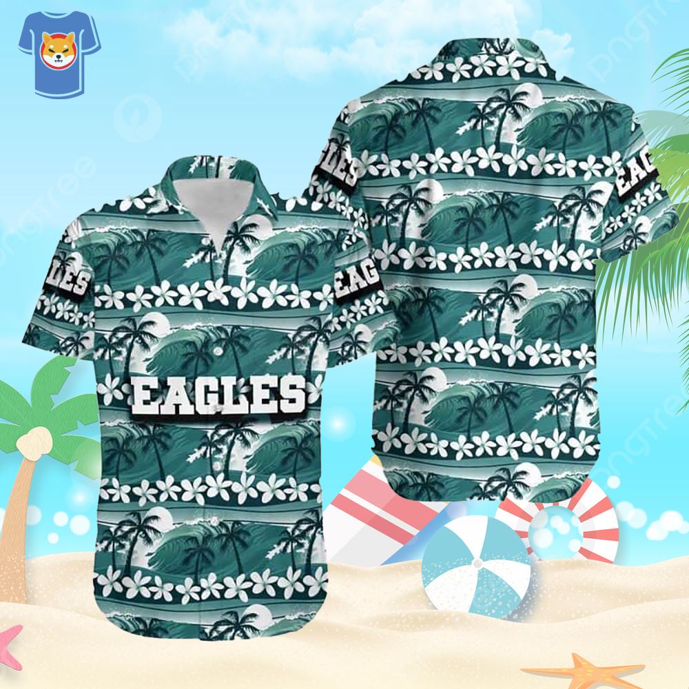 Nfl Philadelphia Eagles Hawaiian Shirt Coconut Trees Gift For Beach Trip -  Shibtee Clothing