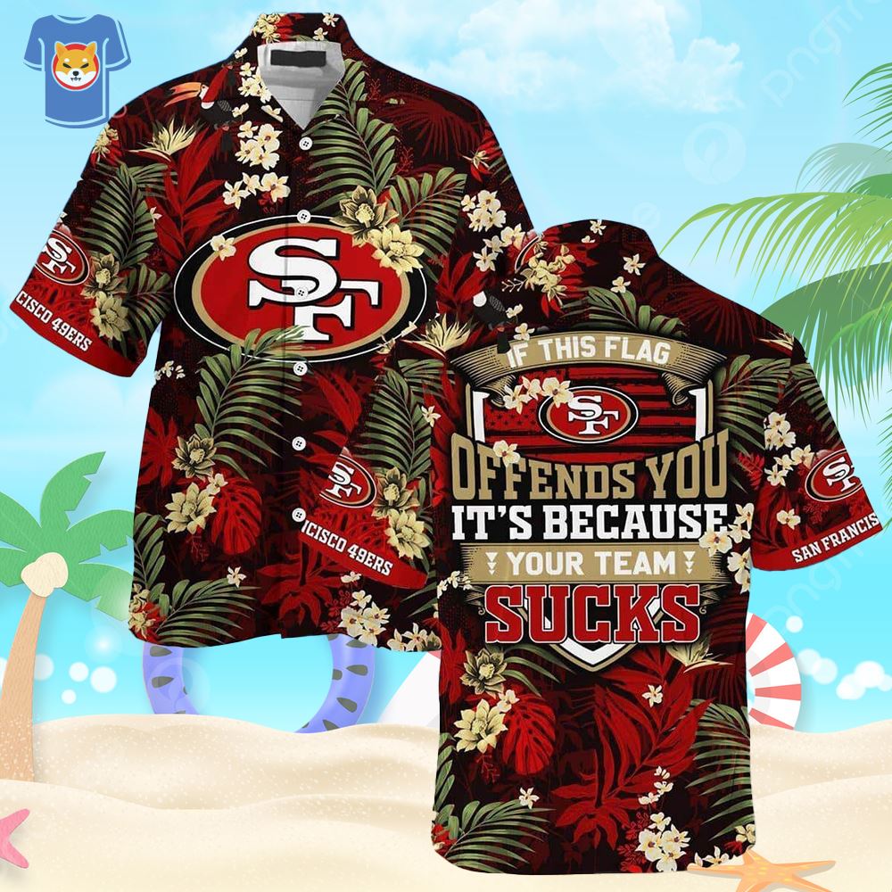 Nfl San Francisco 49ers Hawaiian Shirt Hibiscus Flower Pattern - Shibtee  Clothing