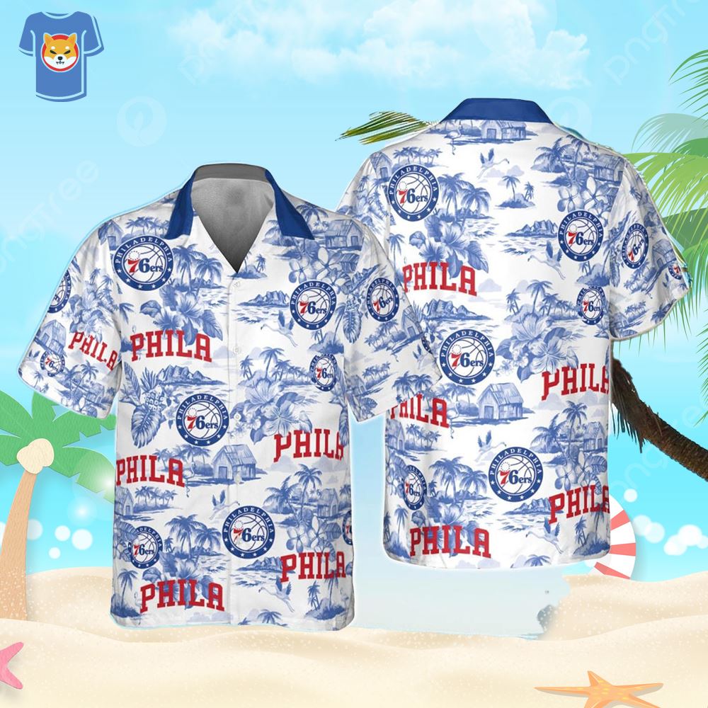Philadelphia 76ers Basketball Association 2023 Summer Gift Aloha Hawaiian  Shirt - Freedomdesign