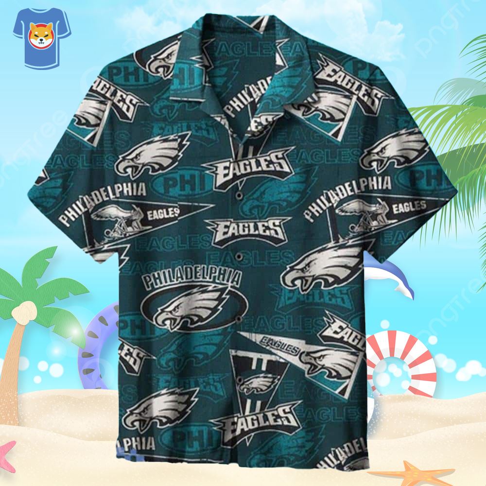 Nfl Philadelphia Eagles Hawaiian Shirt Hibiscus Pattern Trendy Summer Gift  - Shibtee Clothing