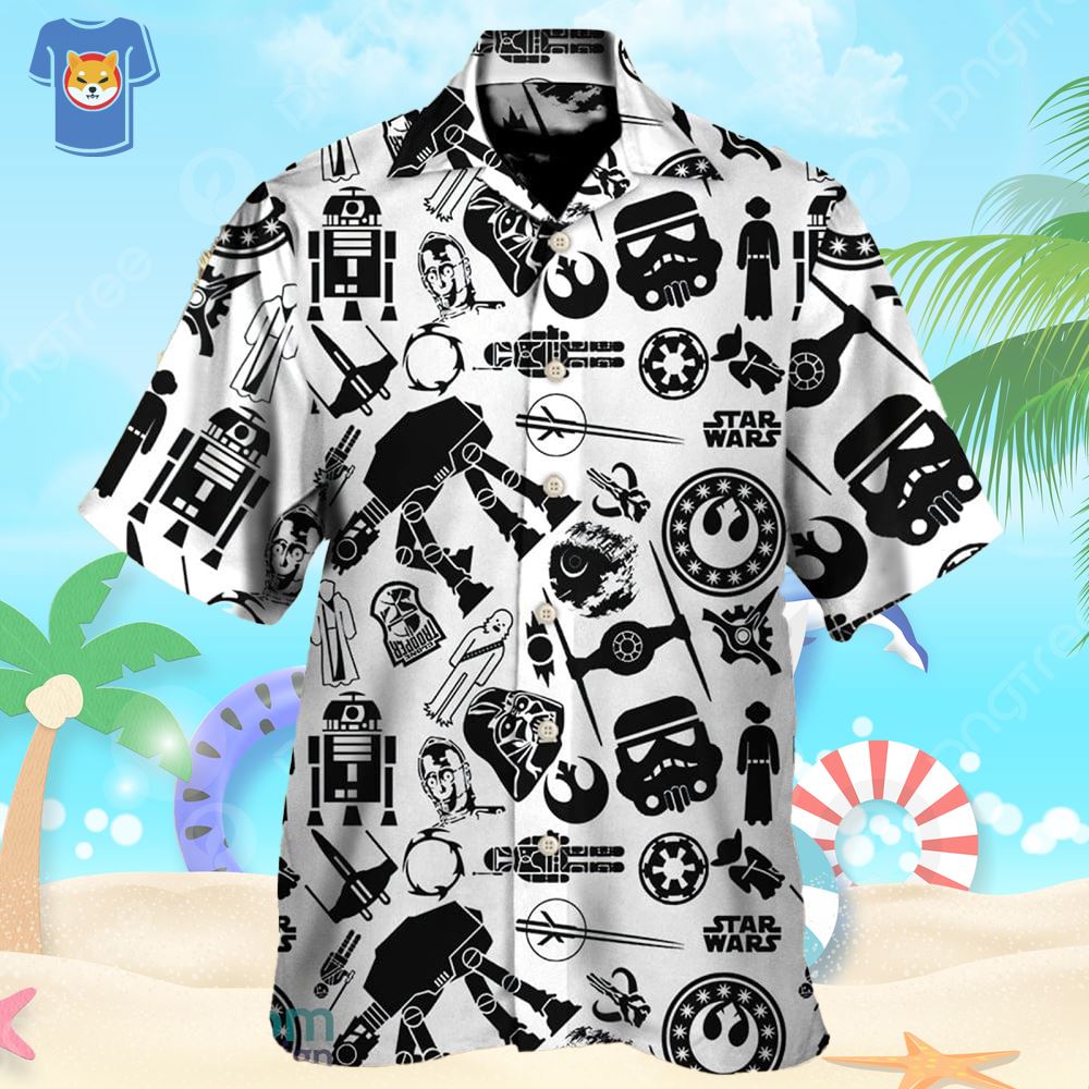 Starwars Print Comic Pattern Hawaiian Shirt For Star Wars Movie Fans -  Shibtee Clothing