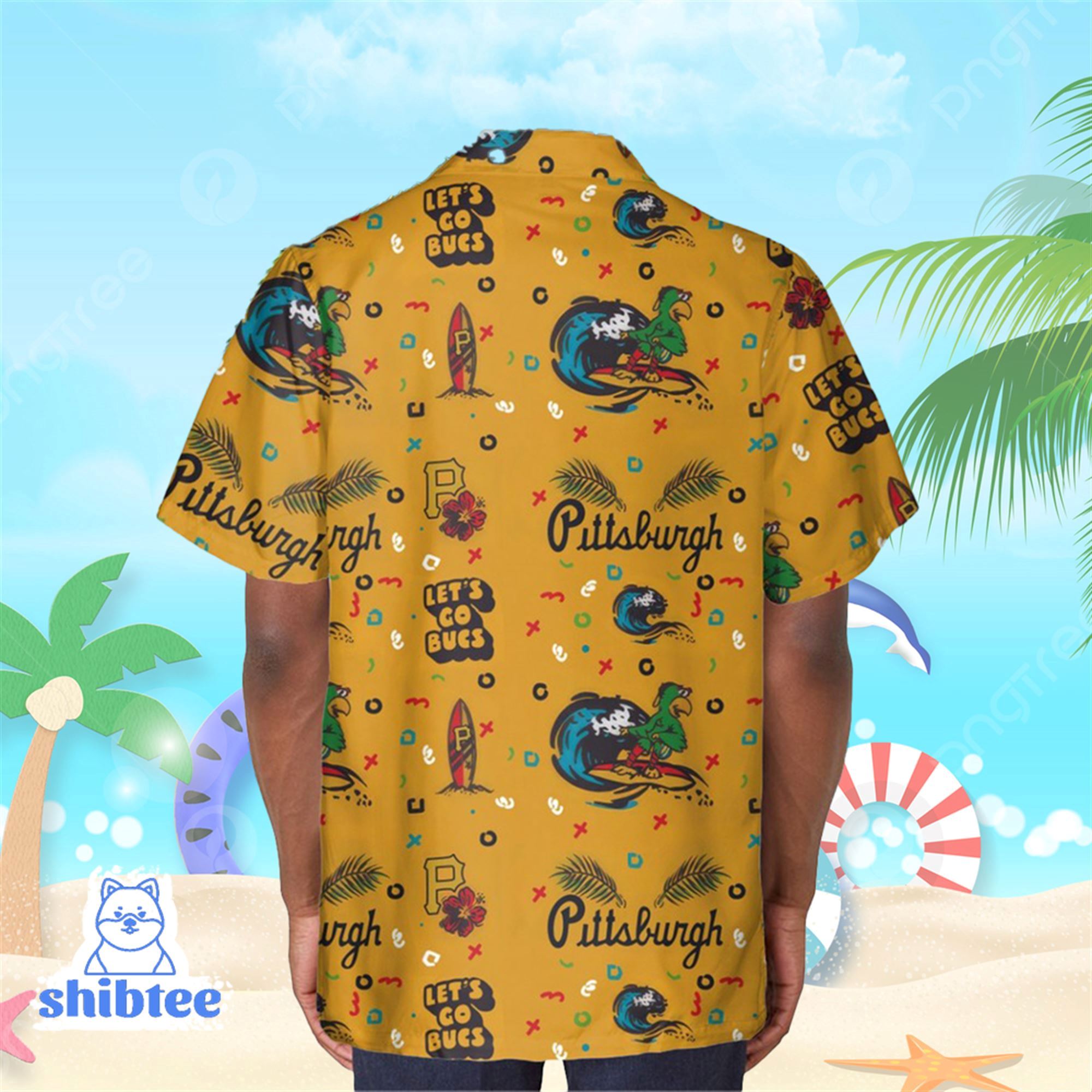 Pittsburgh Pirates Hawaiian Shirt Coconut Island Pattern, Vacation
