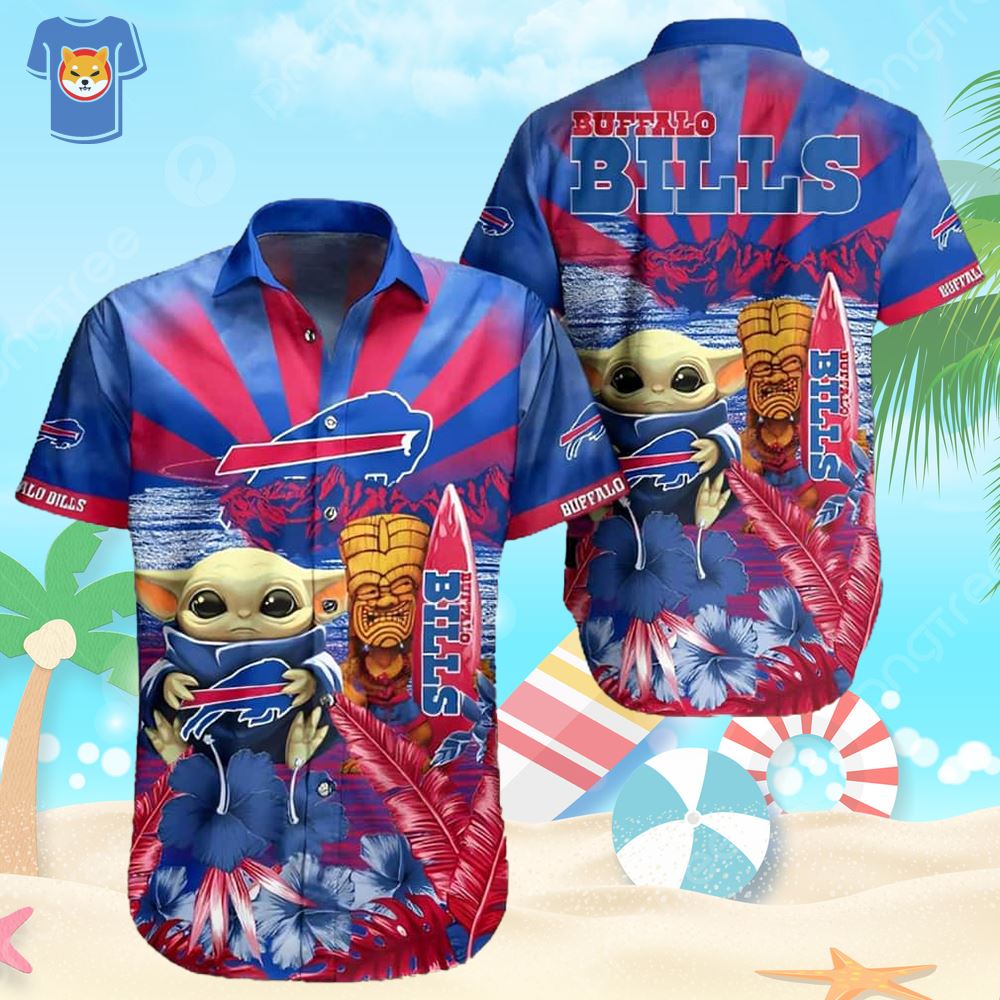 Buffalo Bills Hawaiian Shirt Baby Yoda Star Wars Beach Gift For Friend