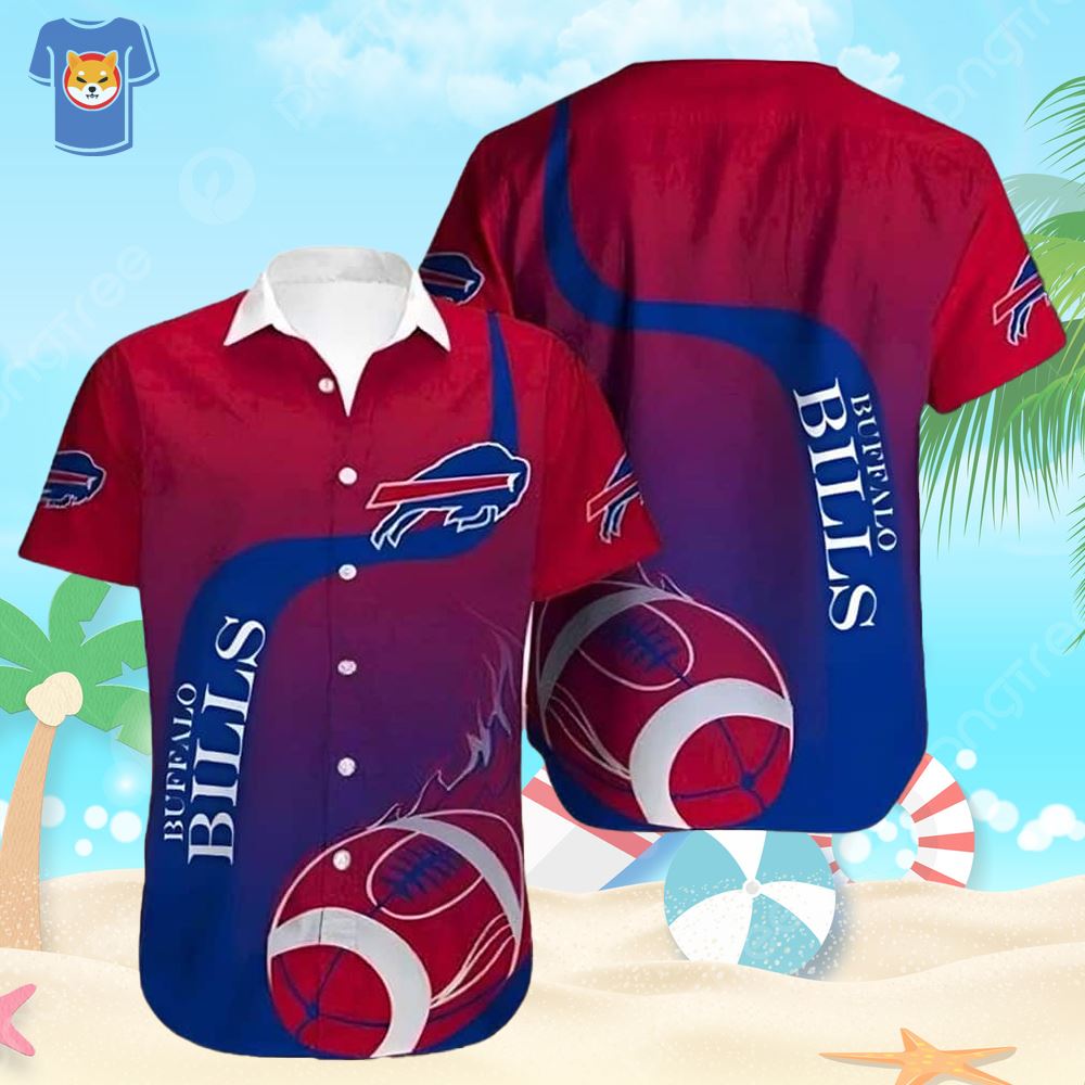 Buffalo Bills Hawaiian Shirt Red Fire Rugby Beach Gift For Dad