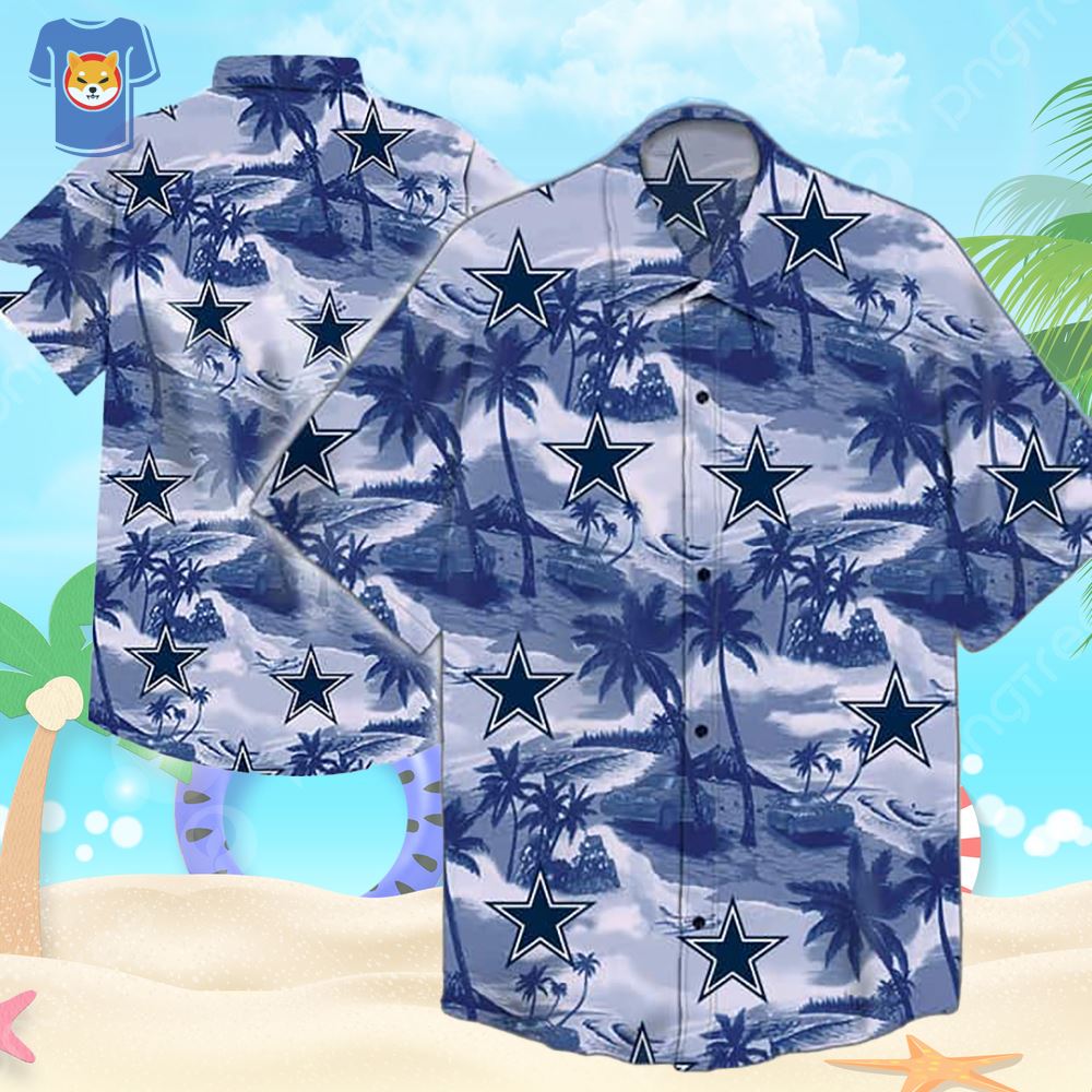 Dallas Cowboys Hawaiian Shirt Tropical Flower Pattern - Shibtee