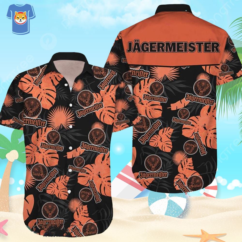 Jagermeister Hawaiian Sea Island Pattern Hawaiian Shirt, Summer Beer Hawaiian  Shirt - Trendy Aloha