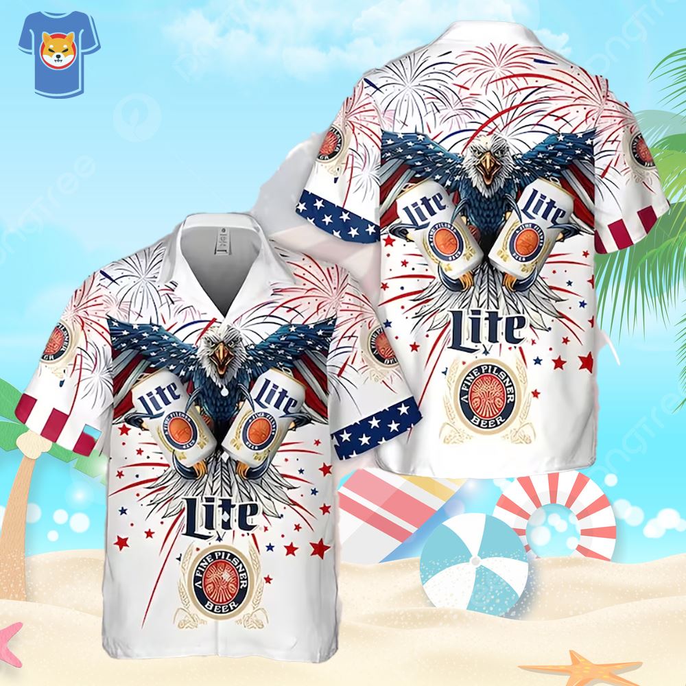 Miller Lite Hawaiian Beach Pattern Shirt, Hawaii Beer Shirt, Miller Lite  Hawaiian Summer Shirt, Miller Lite Aloha Shirt - Trendy Aloha