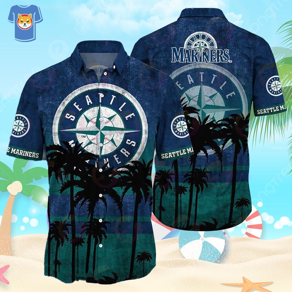 Seattle Mariners Tropical Floral Custom Name Aloha Hawaiian Shirt