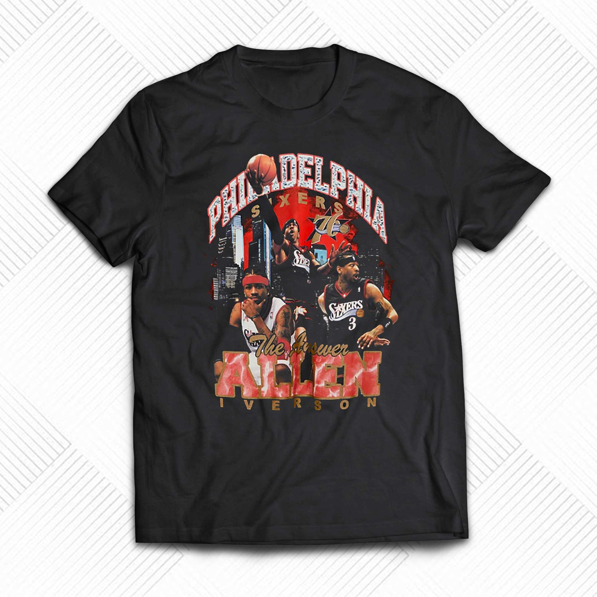 Men's Philadelphia 76ers Allen Iverson Mitchell & Ness Royal Hardwood  Classics Retro Name & Number T-Shirt