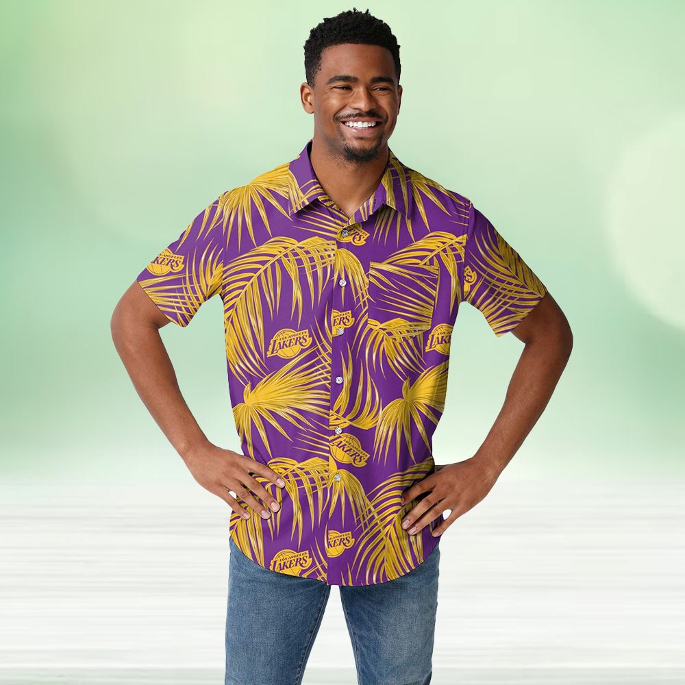 Los Angeles Lakers Hawaiian Button Up Shirt