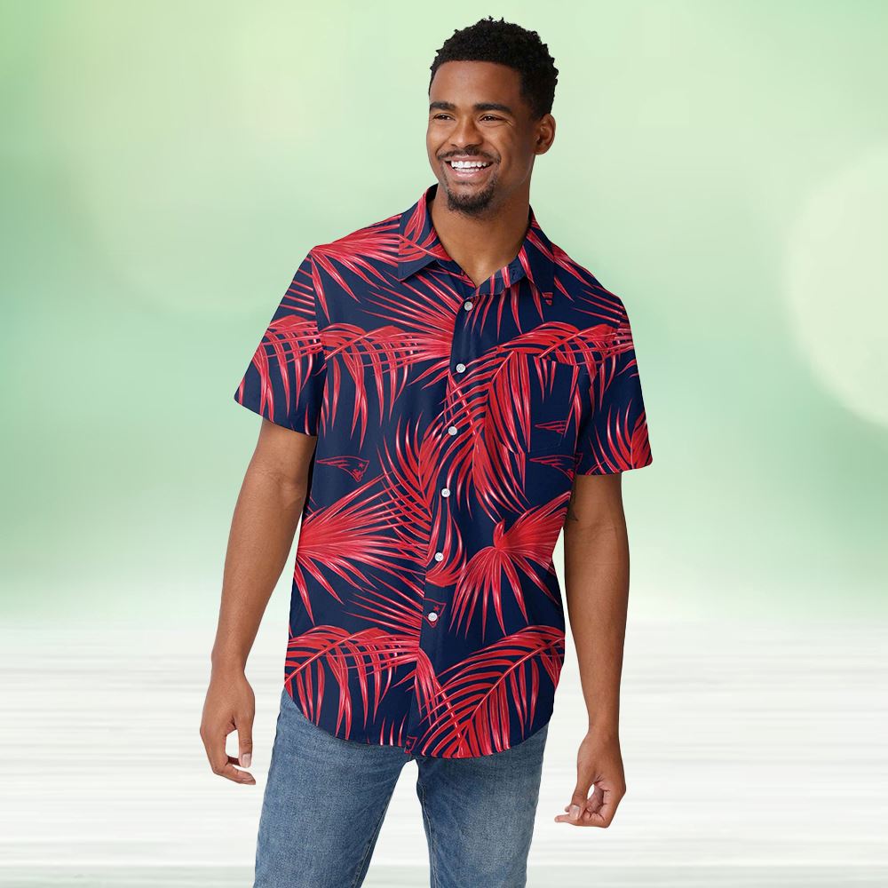 New England Patriots Hawaiian Button Up Shirt - Shibtee Clothing