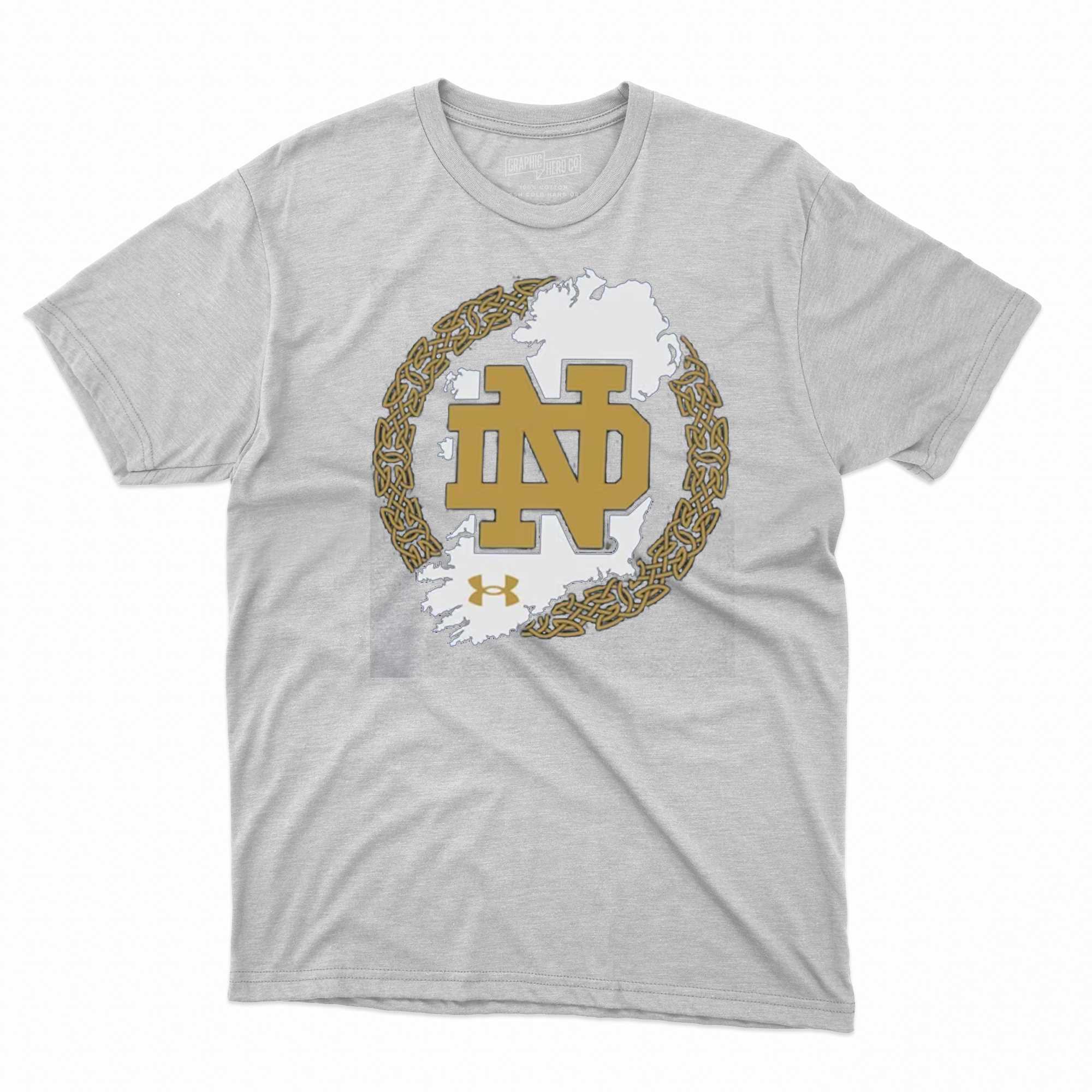 Men's Under Armour White Notre Dame Fighting Irish 2023 Aer Lingus College  Football Classic Map Performance Cotton T-Shirt