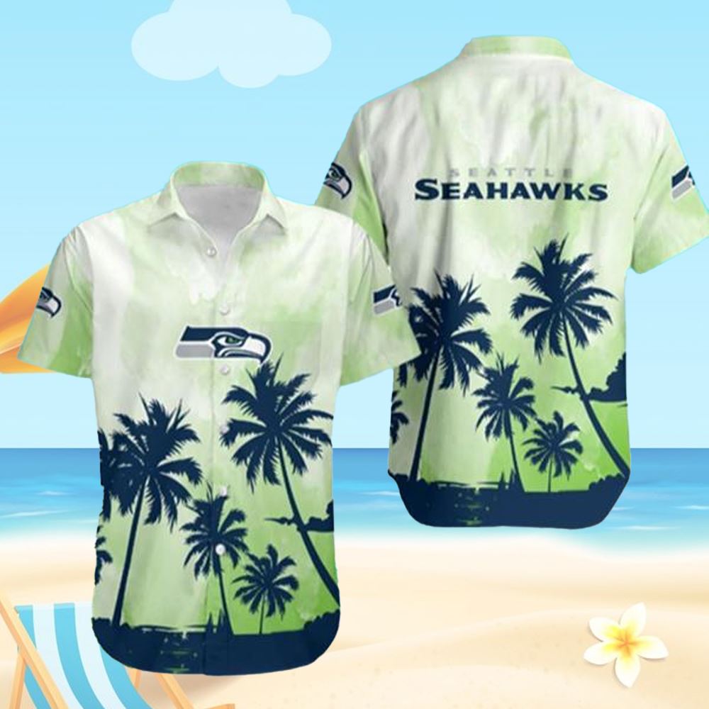 Seattle Seahawks Coconut Trees Nfl Gift For Fan Hawaiian Shirt - Shibtee  Clothing