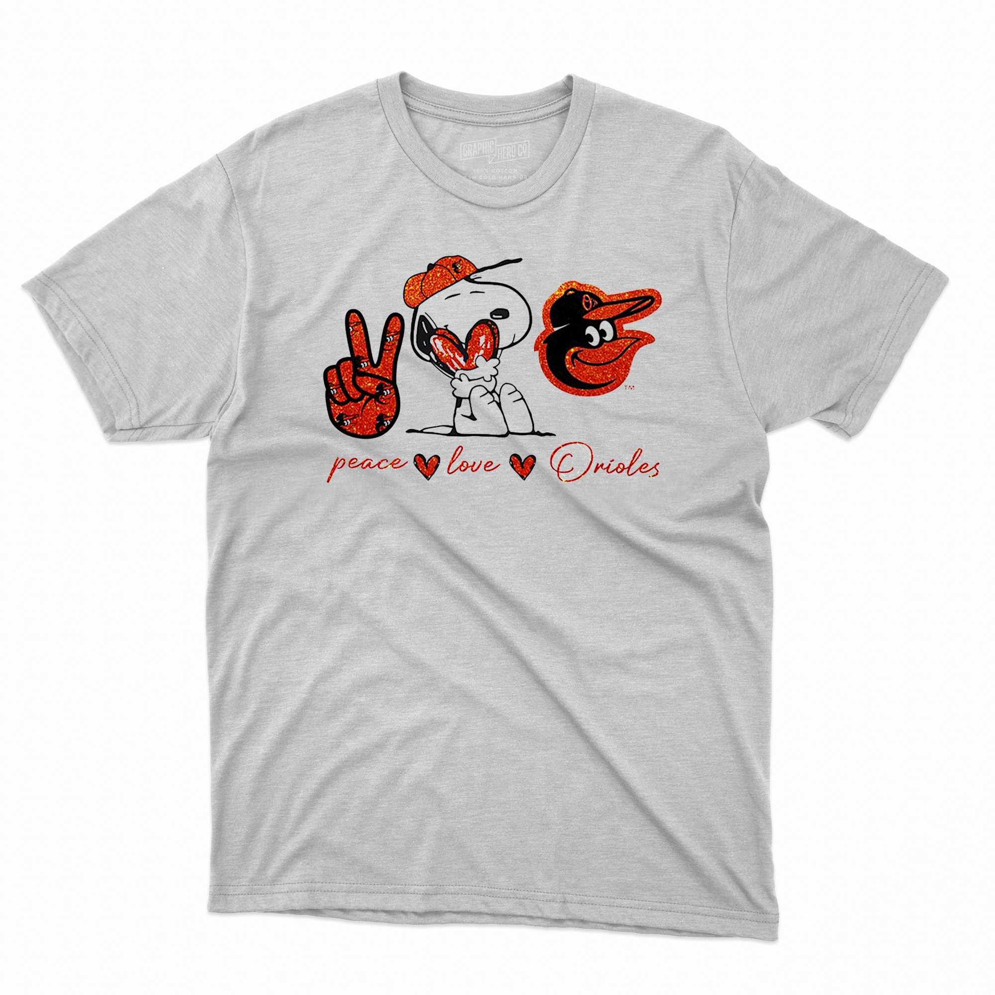 Snoopy Baltimore Orioles Peace Love Orioles Shirt, hoodie