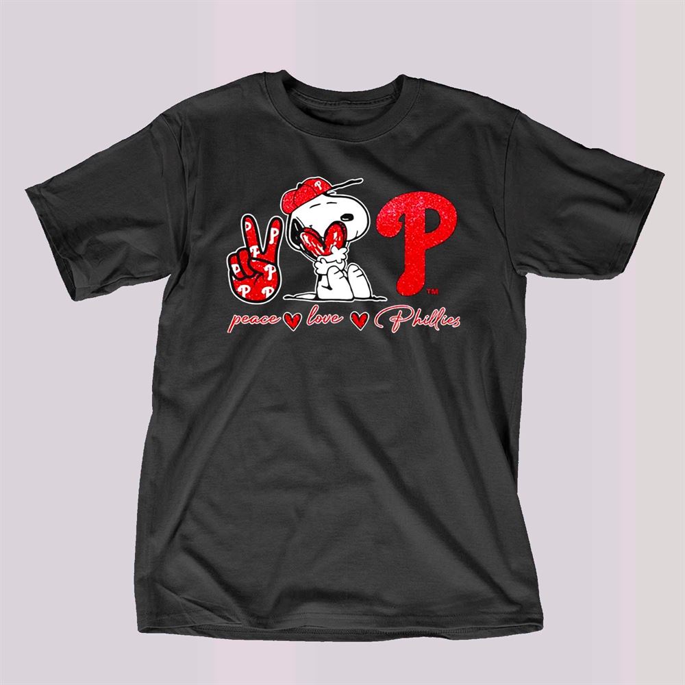 Snoopy Peace Love Philadelphia Phillies Shirt - High-Quality