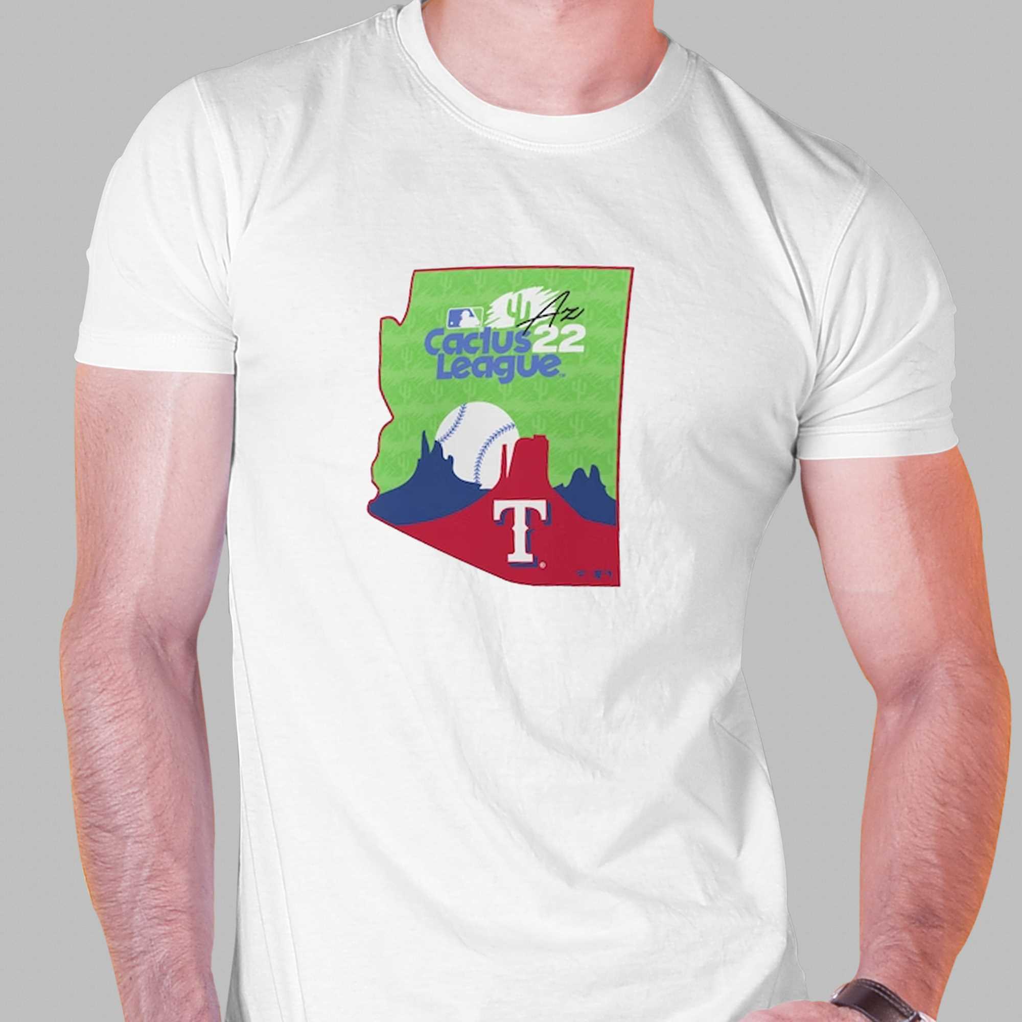 Texas Rangers Fanatics Branded 2022 Mlb Spring Training Cactus League State  T-shirt
