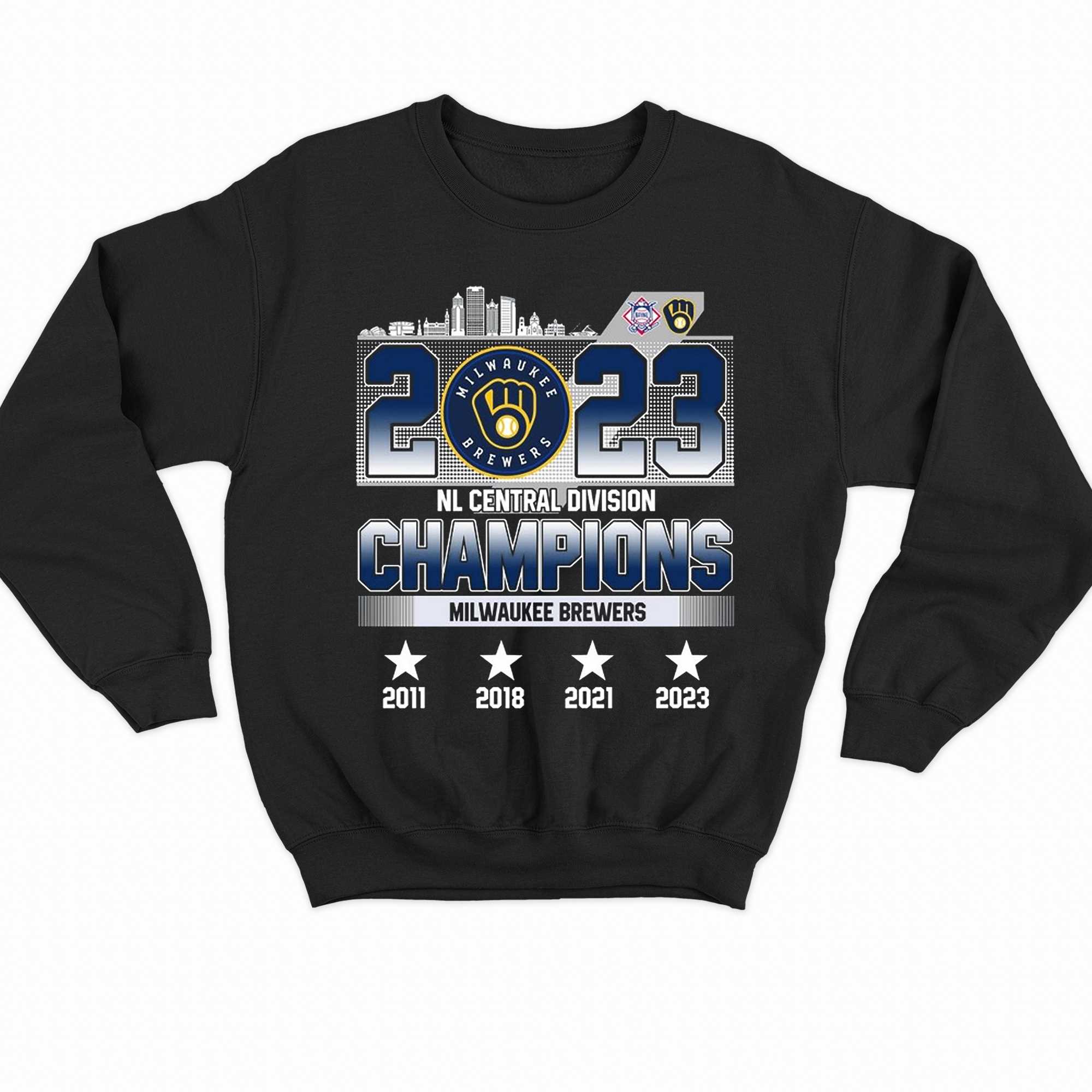 Nl Central Divison Champions Milwaukee Brewers 2011 2018 2021 2023 T-shirt  - Shibtee Clothing