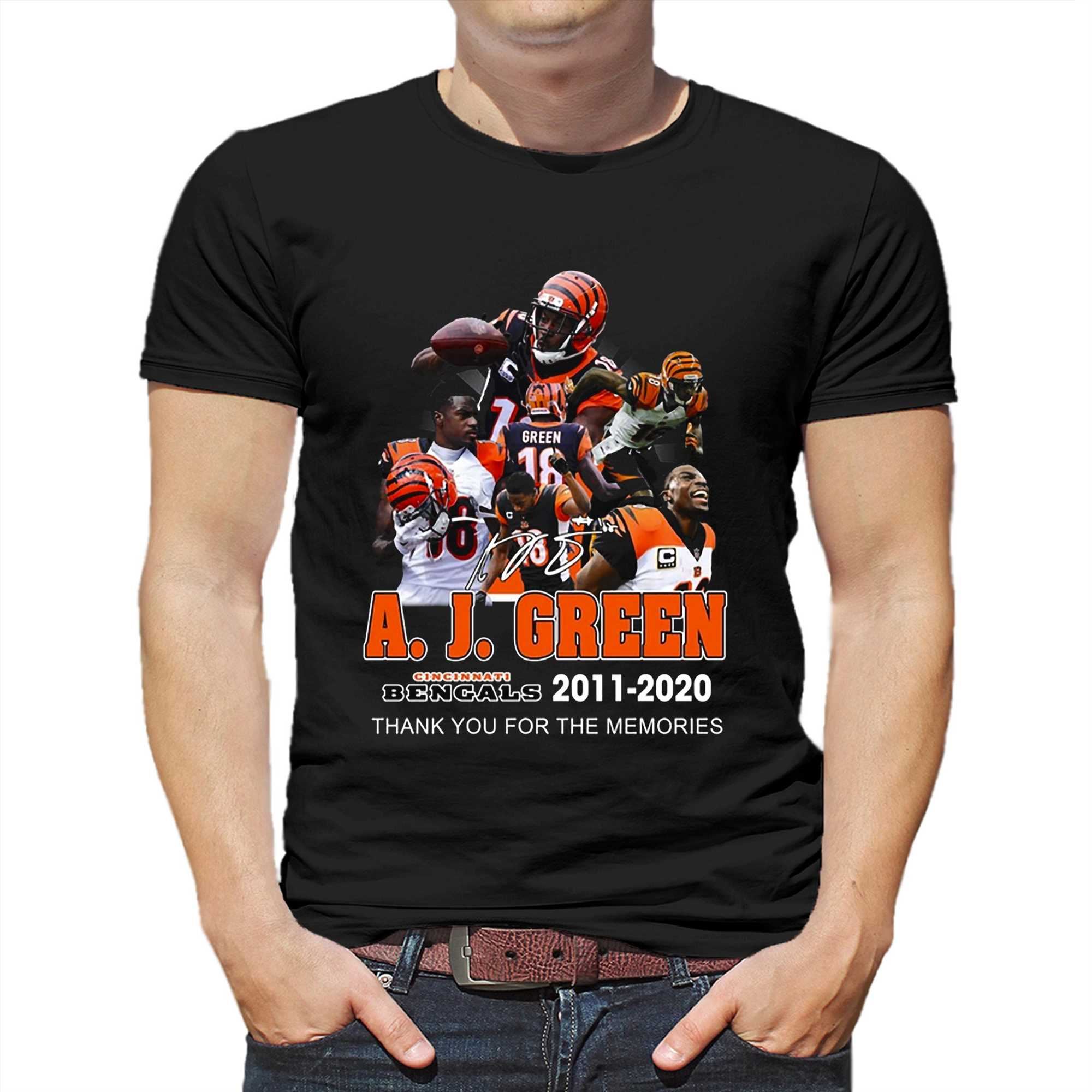 A J Green Cincinnati Bengals 2011 – 2020 Thank You For The Memories T-shirt  - Shibtee Clothing