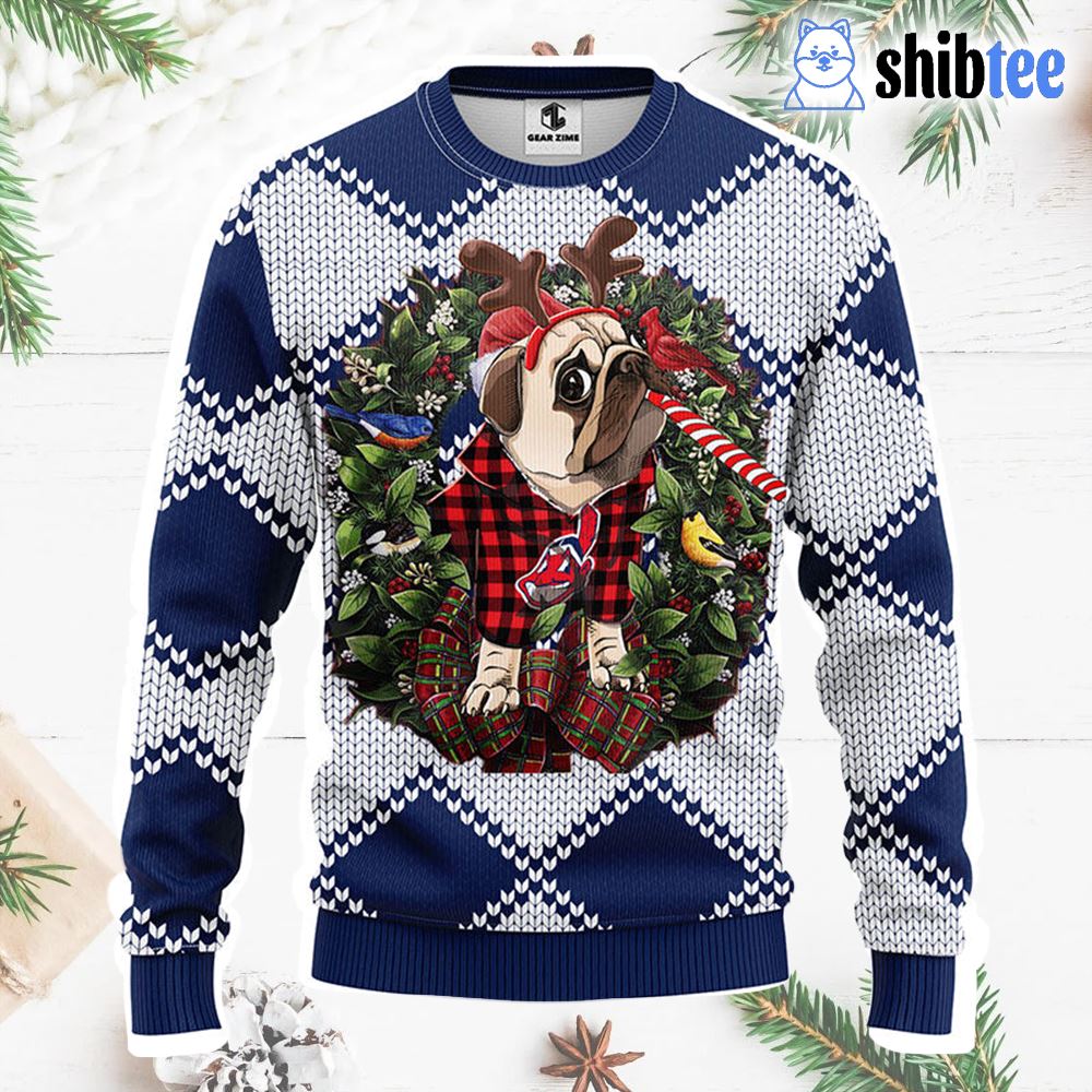 Cleveland Indians Pub Dog Christmas Ugly Sweater